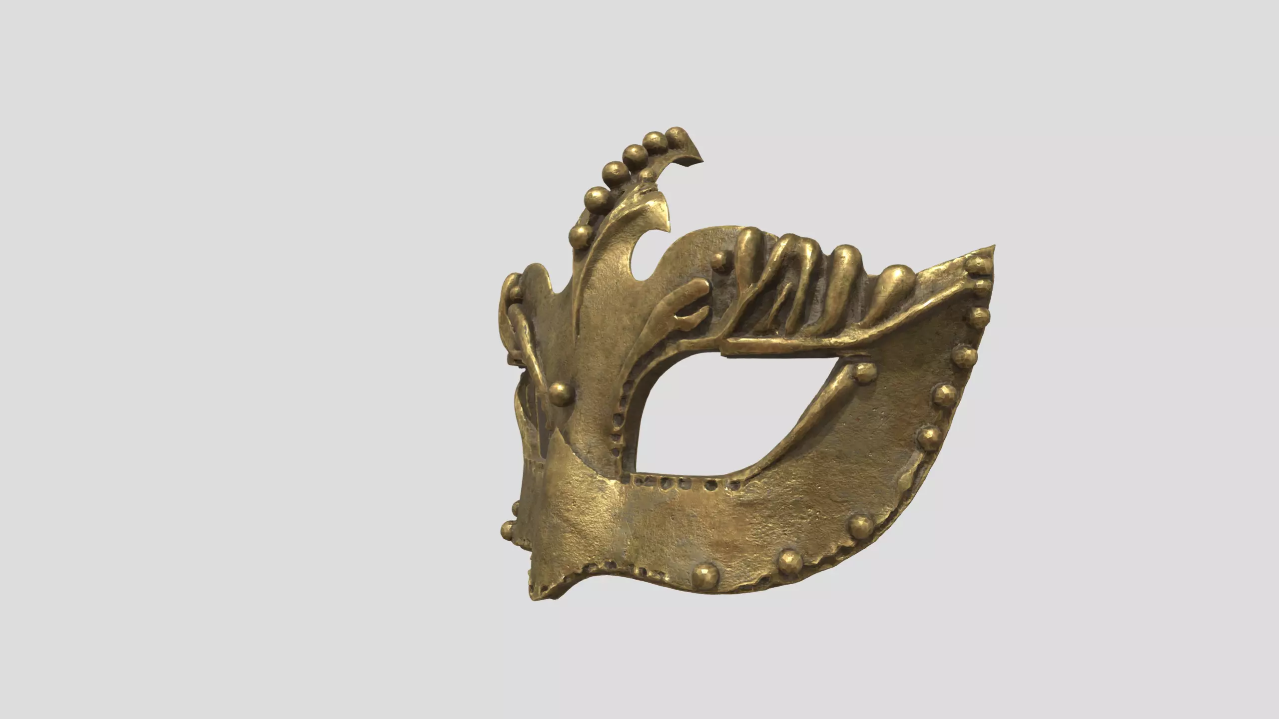 Golden Ritual Mask 3D model_1