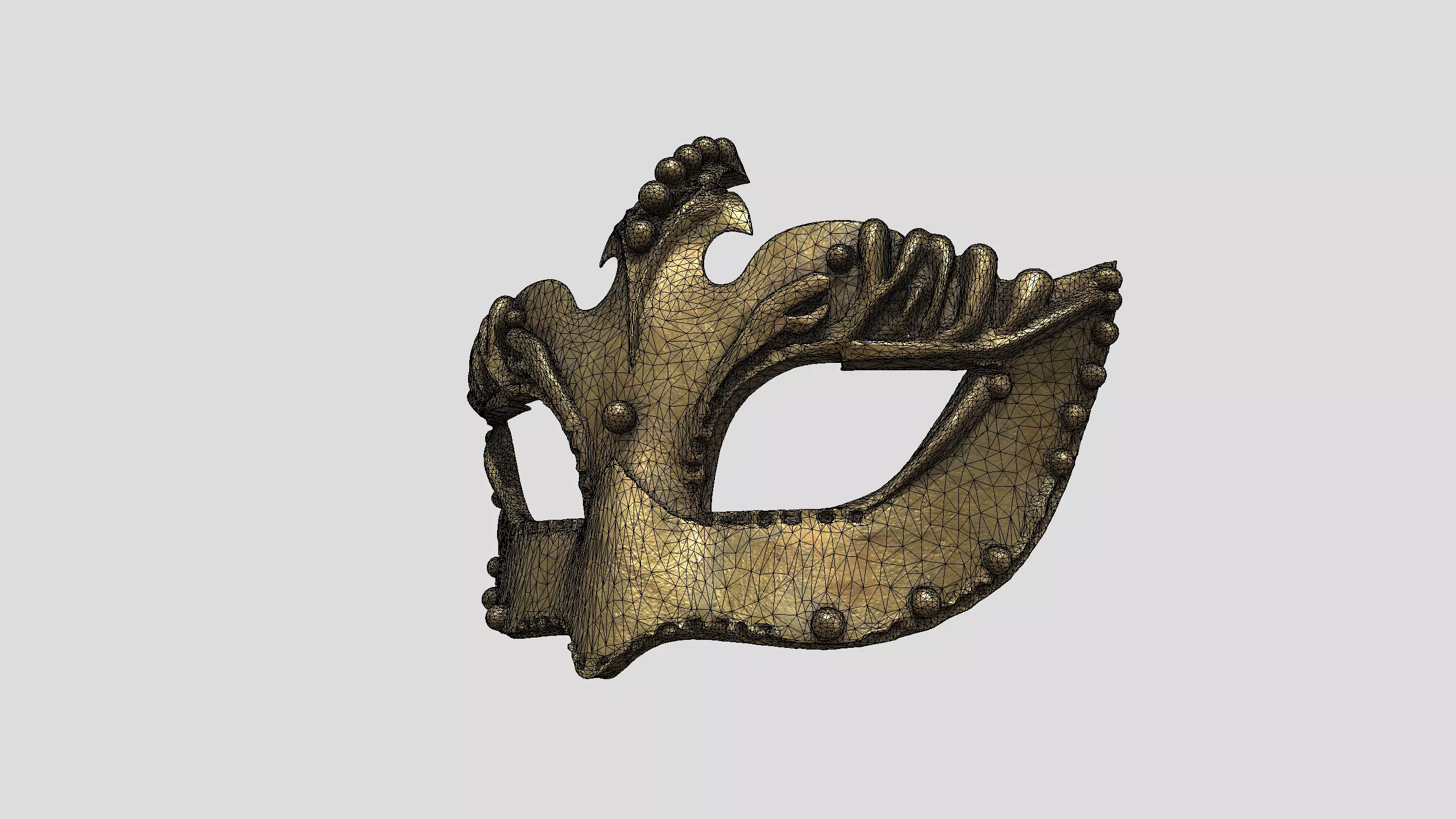 Golden Ritual Mask 3D model_5