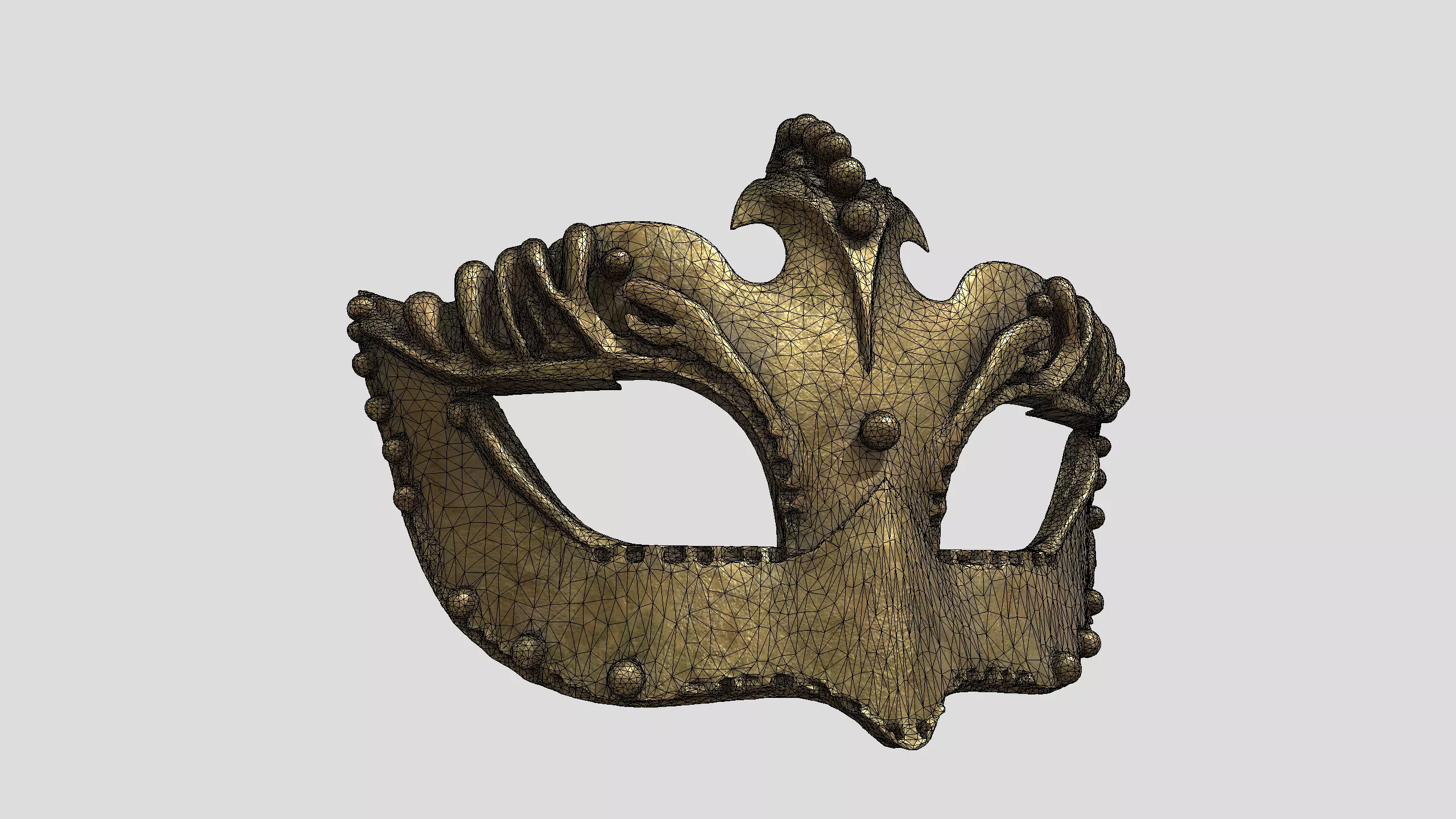 Golden Ritual Mask 3D model_6