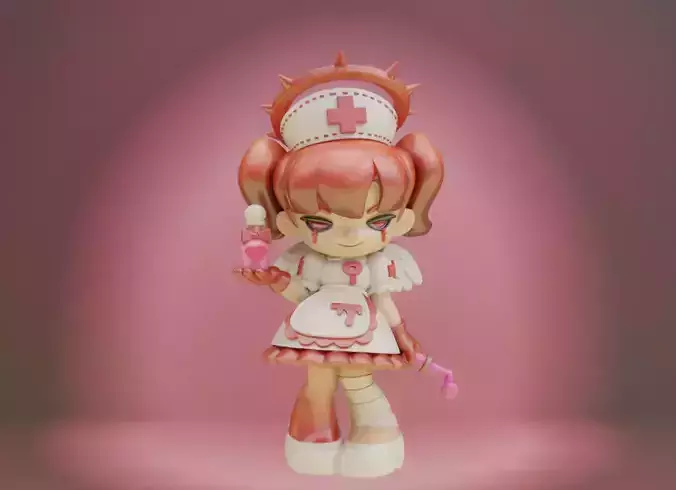 Blood Angel Yandere Girls Series Nurse Art Toy Printable