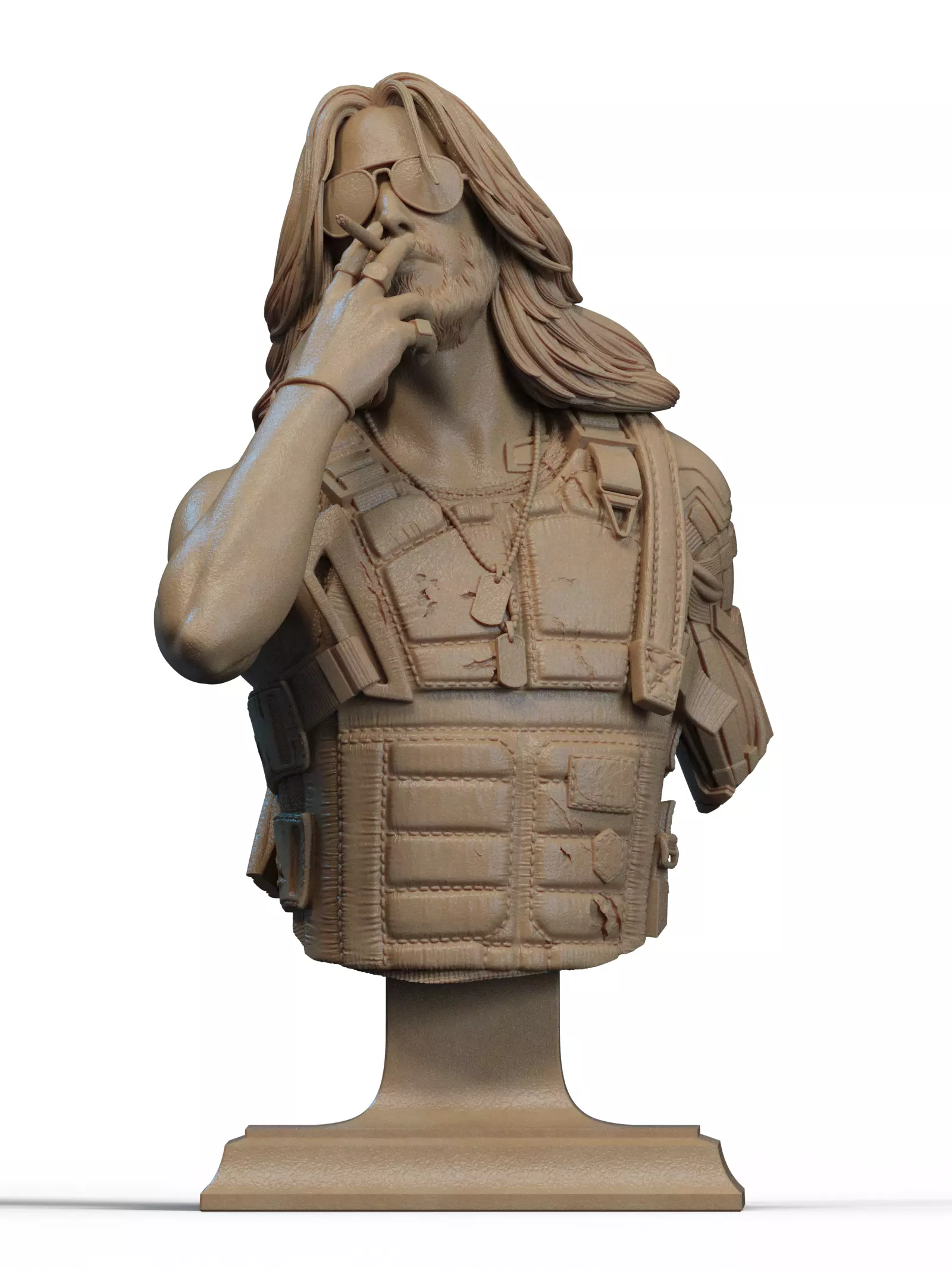 Johnny Silverhand Bust 3D Print 3D print model_3