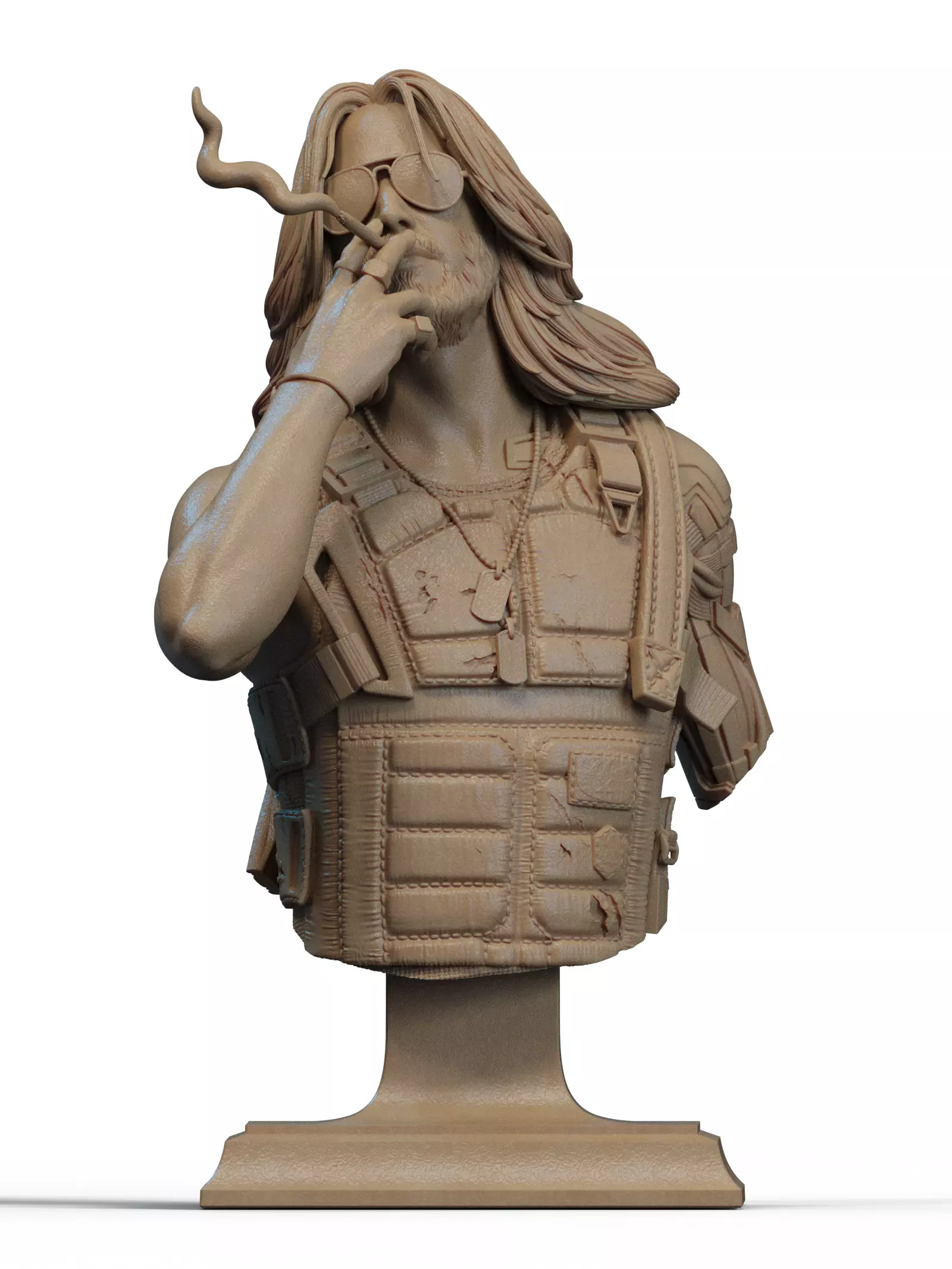 Johnny Silverhand Bust 3D Print 3D print model_1