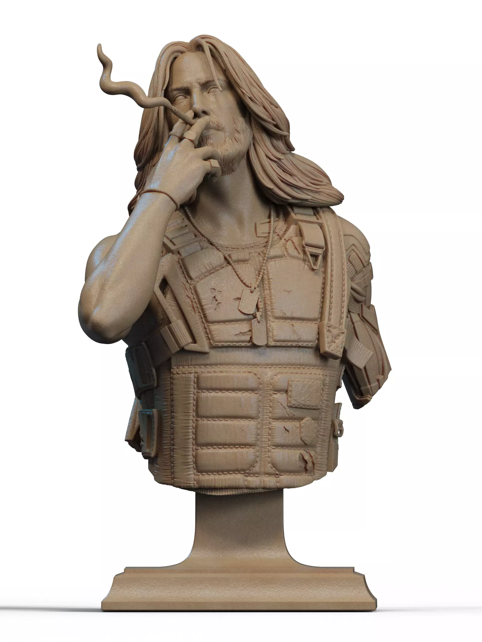 Johnny Silverhand Bust 3D Print 3D print model_2