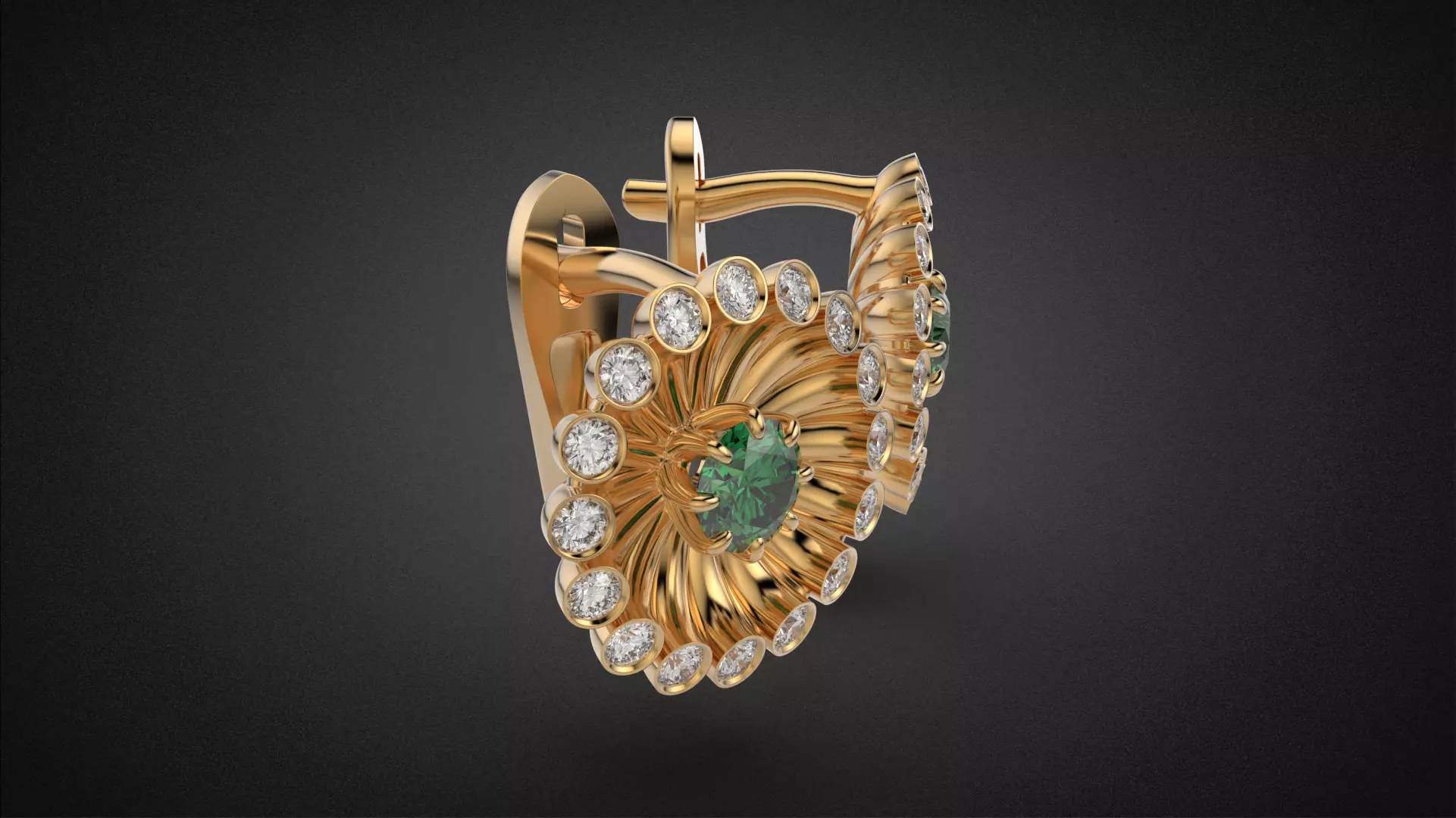 Classic flower jwelry set 3D Model Collection_41