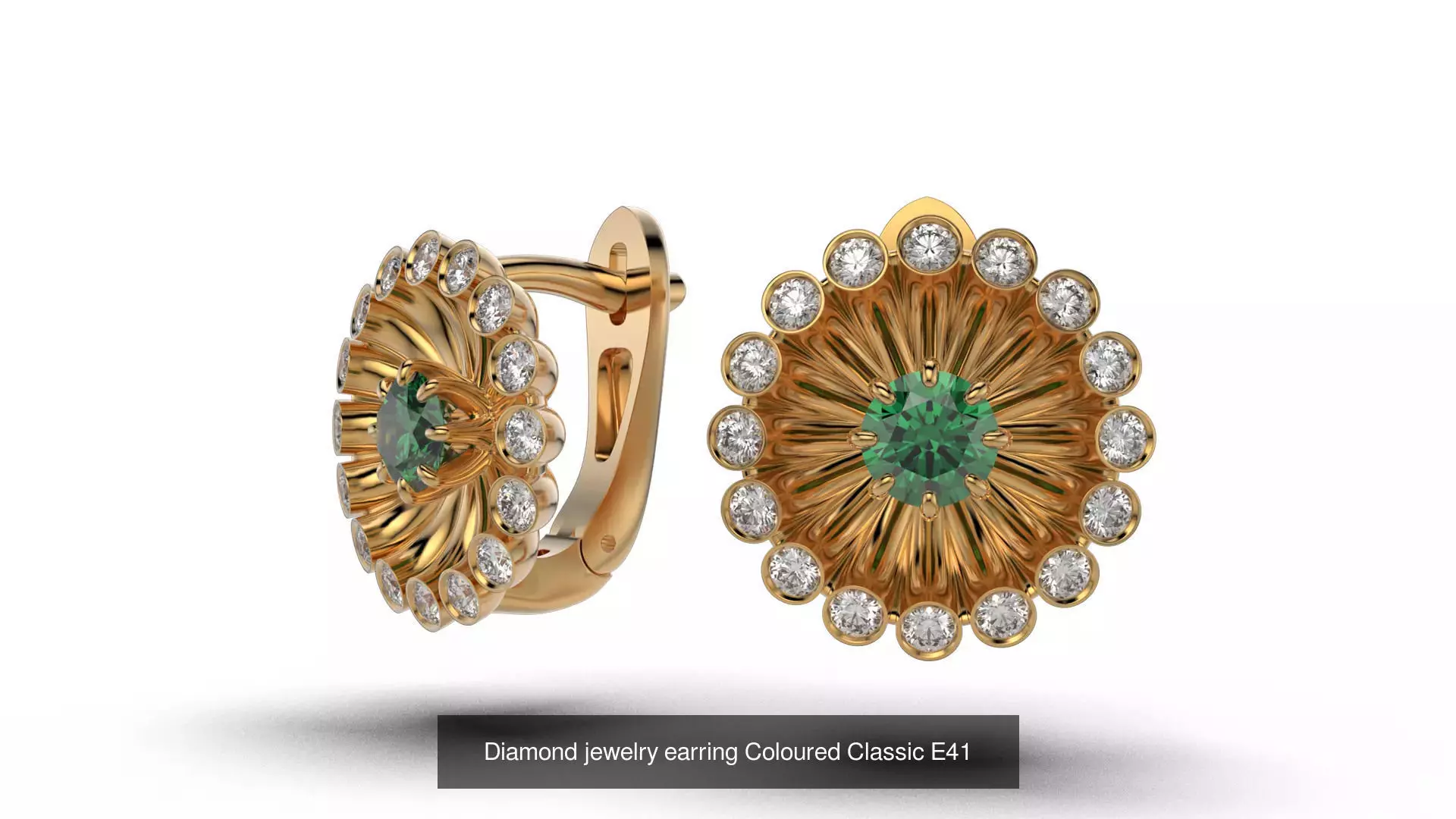 Classic flower jwelry set 3D Model Collection_2