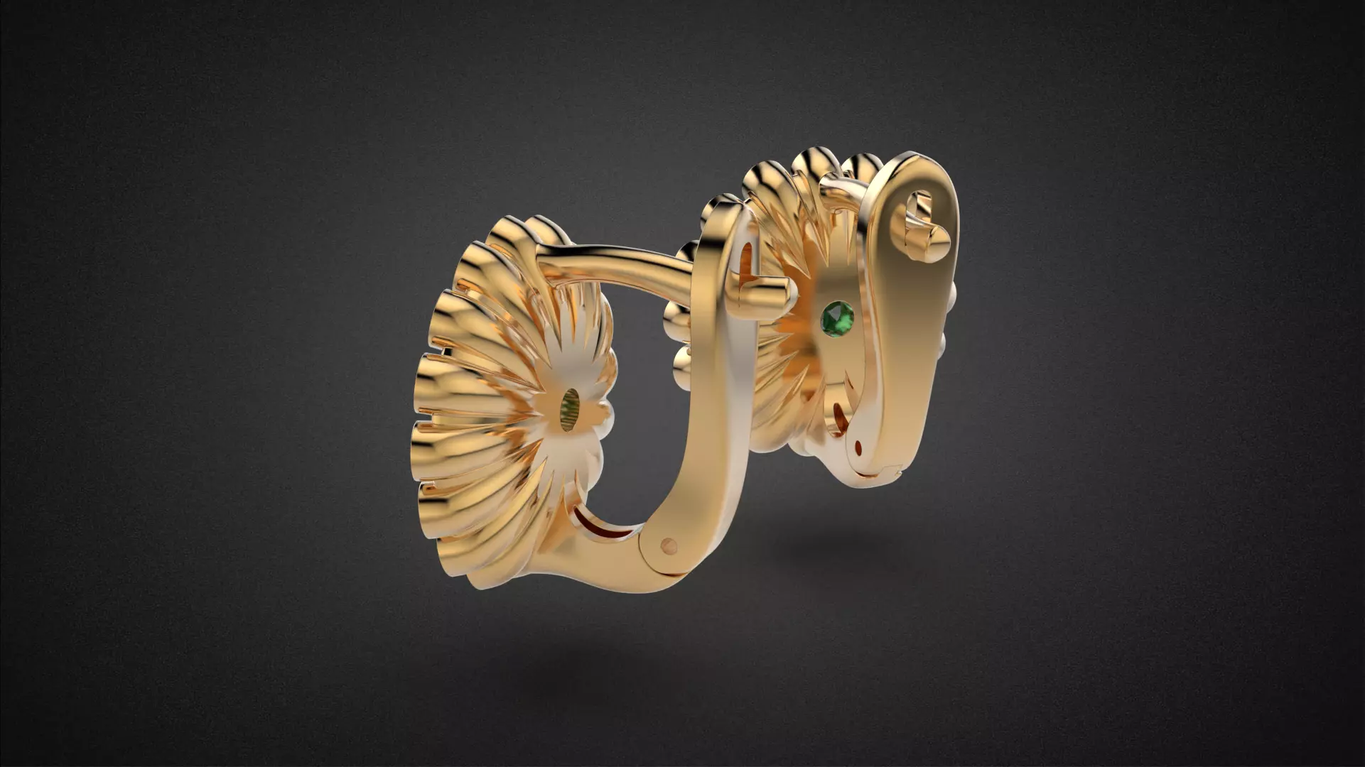 Classic flower jwelry set 3D Model Collection_37