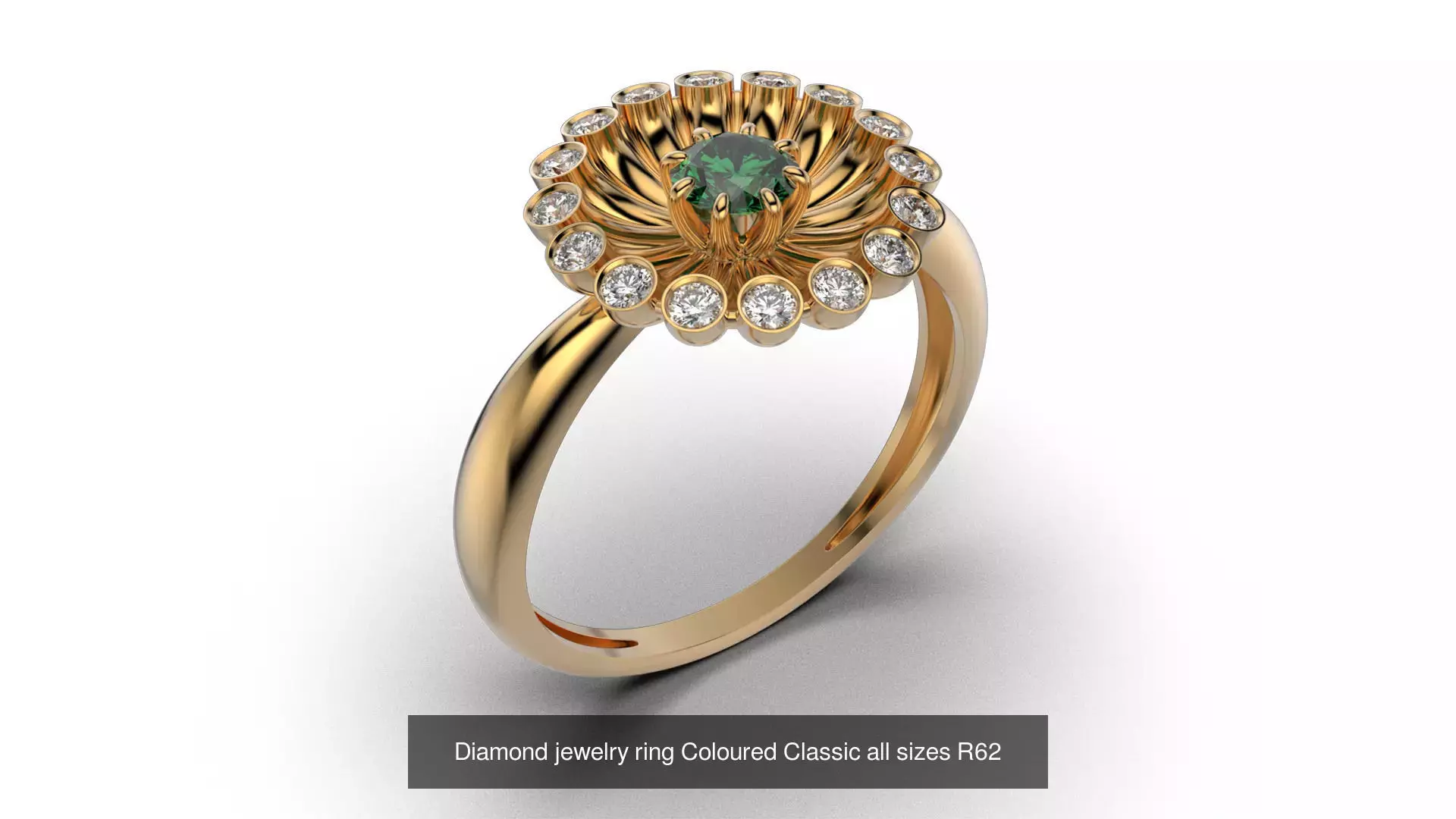 Classic flower jwelry set 3D Model Collection_1