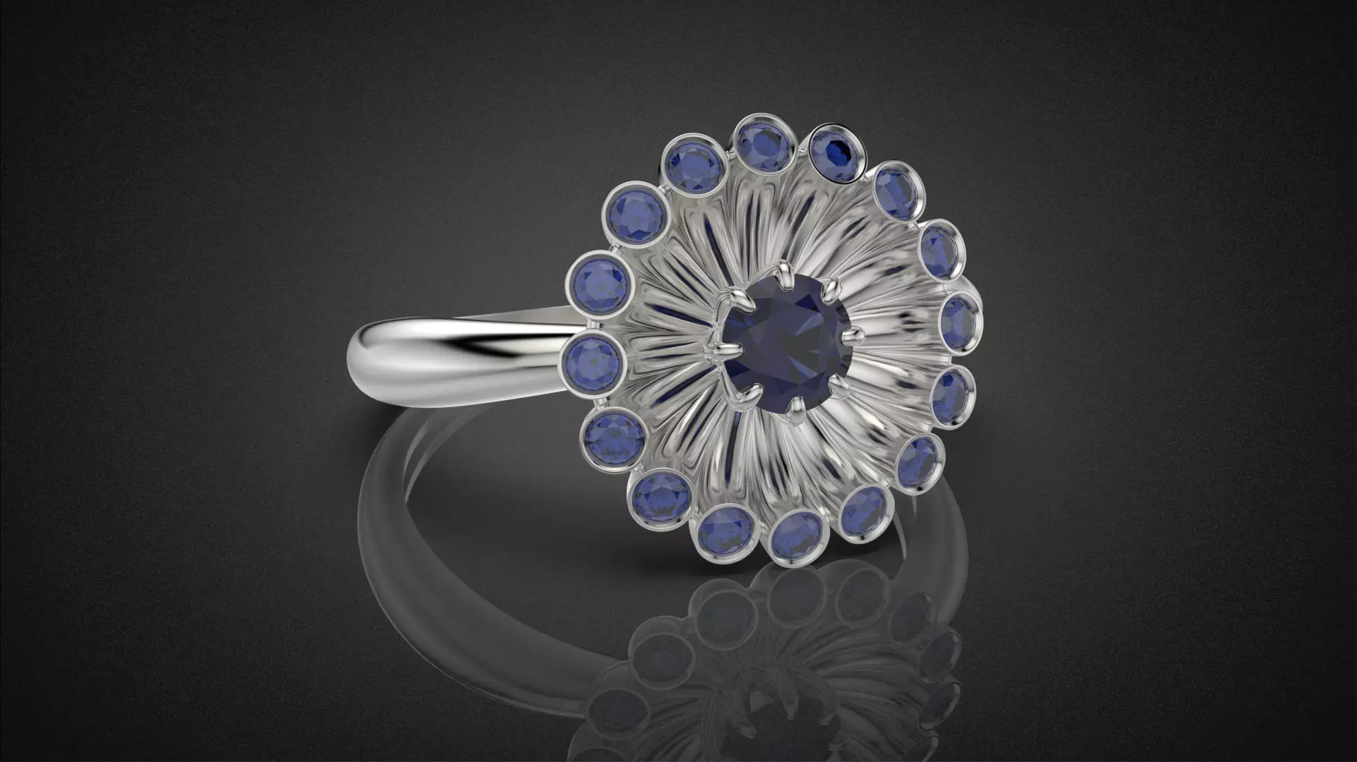 Classic flower jwelry set 3D Model Collection_23