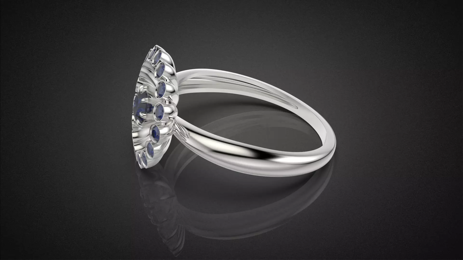 Classic flower jwelry set 3D Model Collection_17