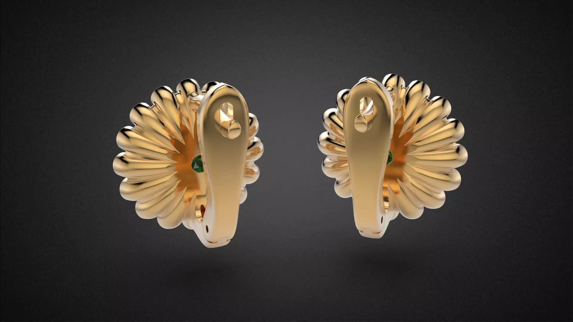 Classic flower jwelry set 3D Model Collection_38