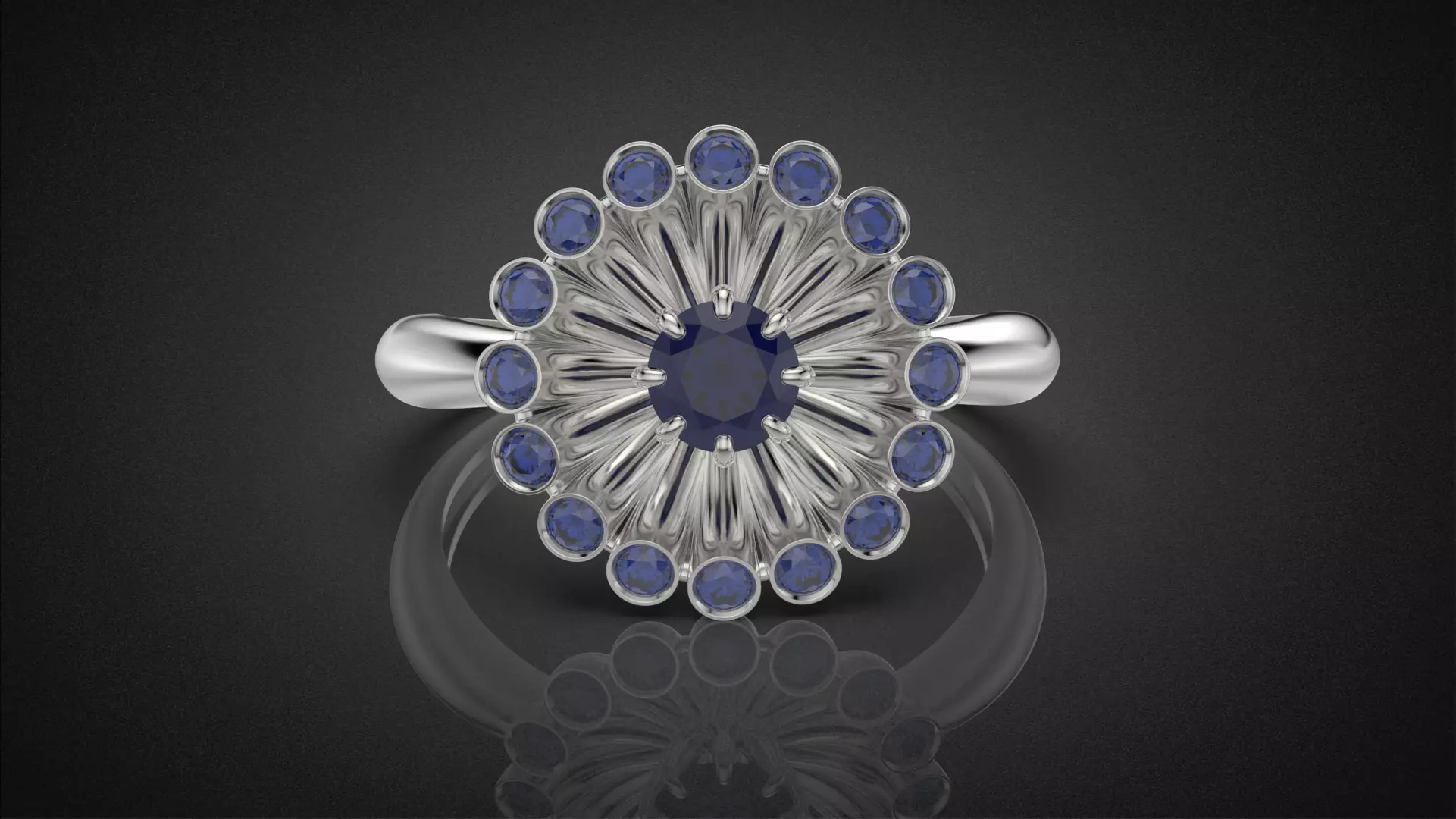 Classic flower jwelry set 3D Model Collection_24