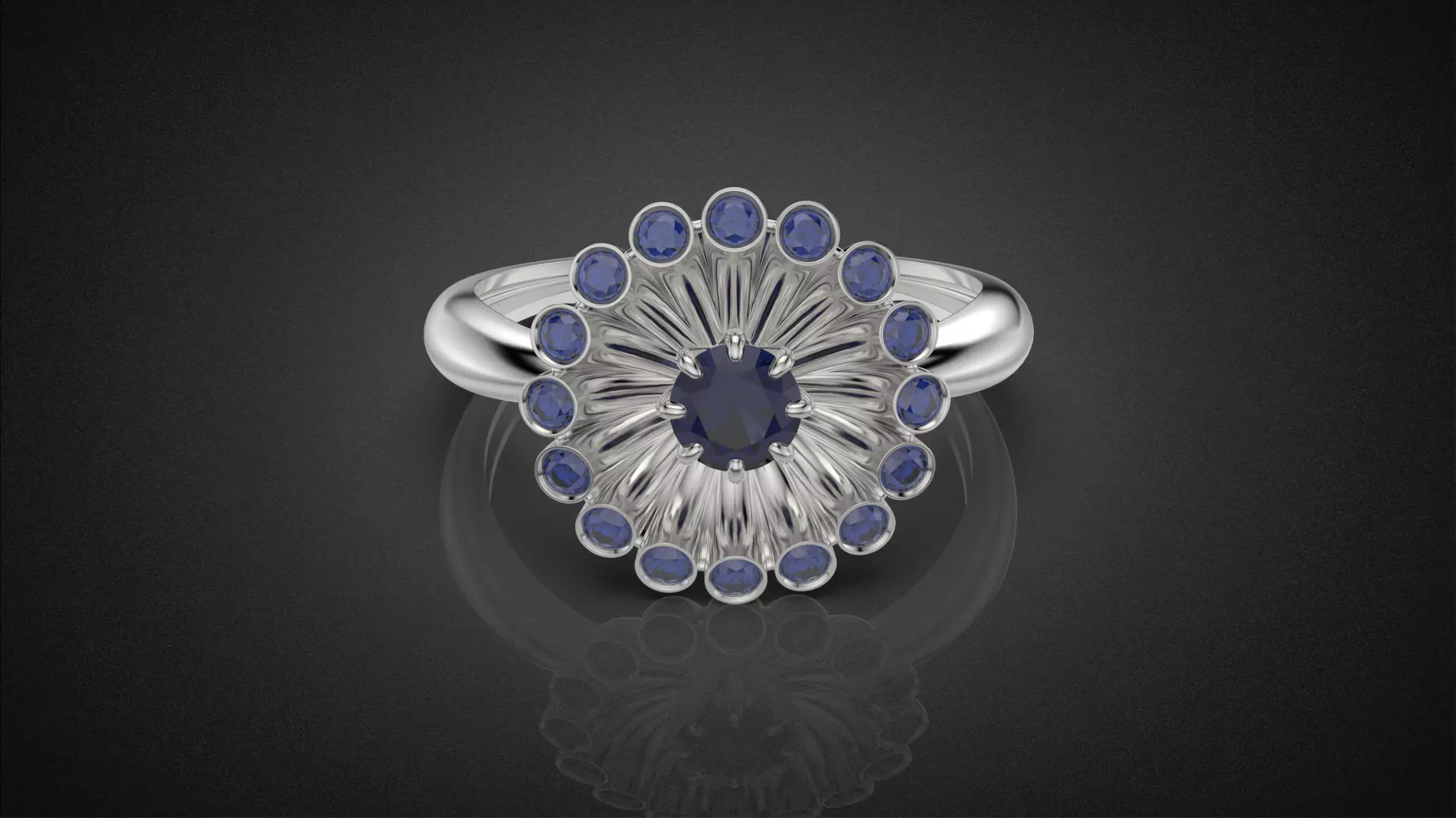 Classic flower jwelry set 3D Model Collection_3