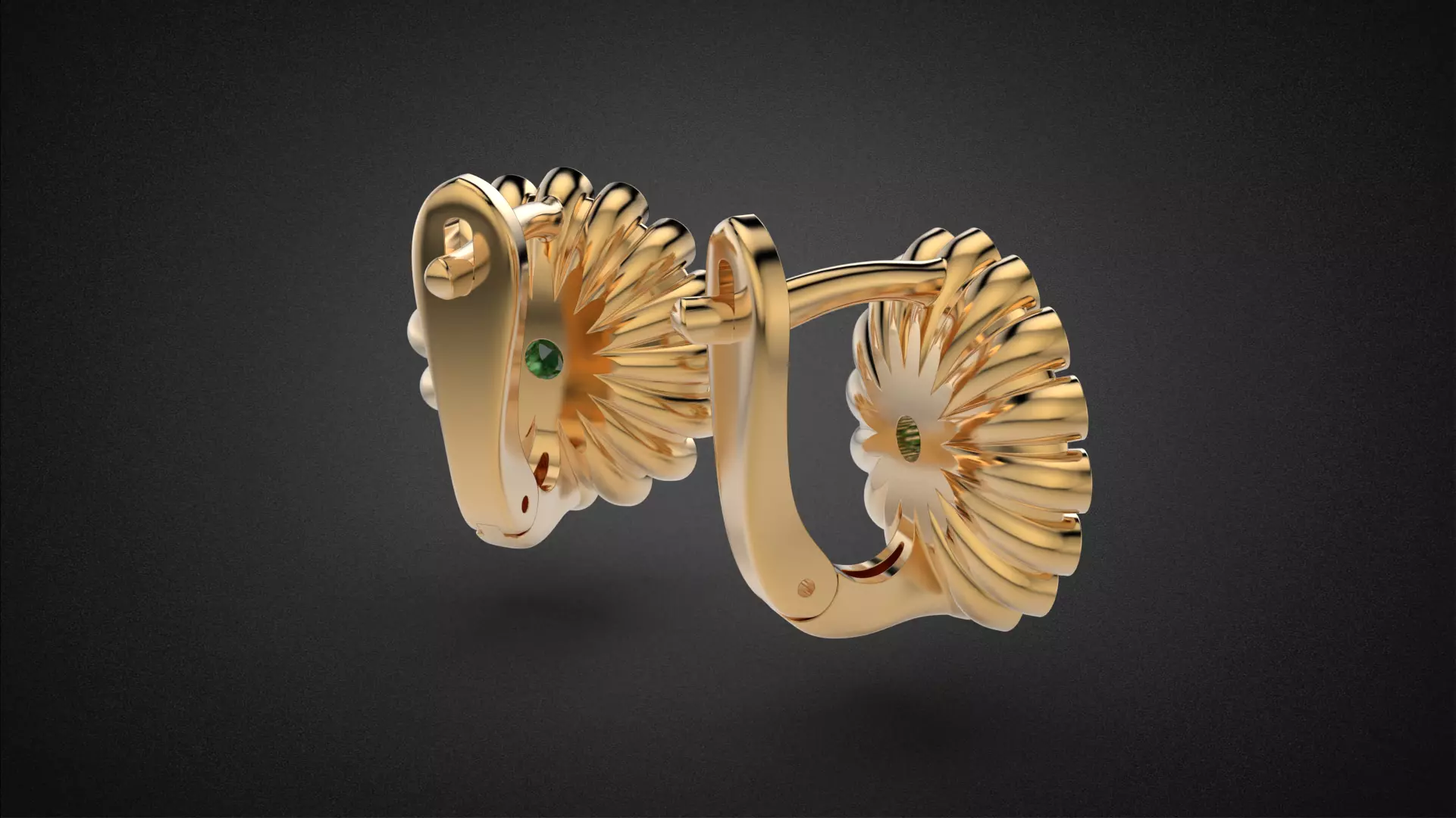 Classic flower jwelry set 3D Model Collection_40