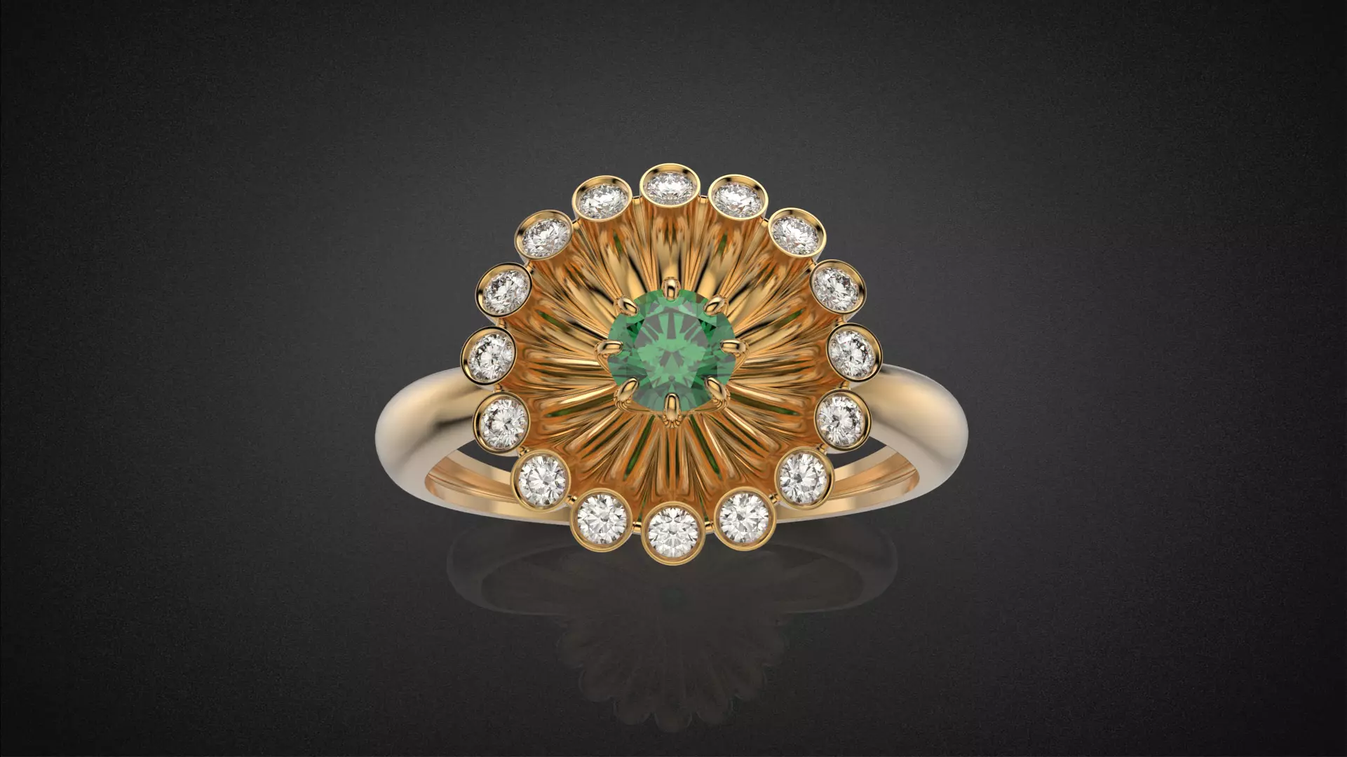 Classic flower jwelry set 3D Model Collection_14