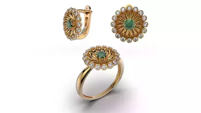 Classic flower jwelry set