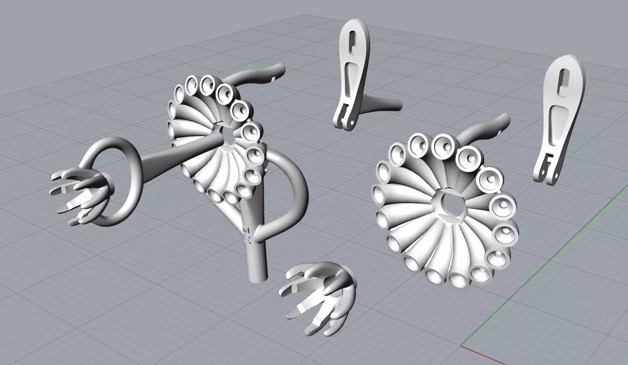 Classic flower jwelry set 3D Model Collection_32