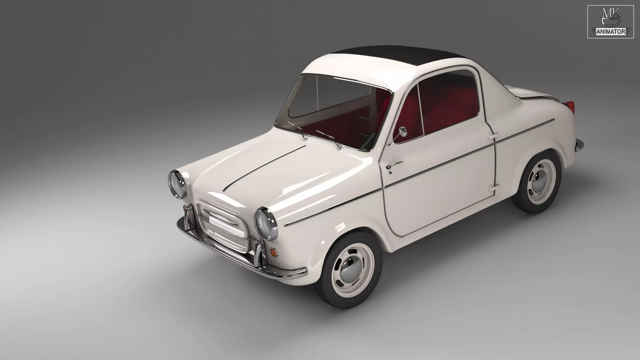 Vespa 400 1957 3d Car Model 3D model_2