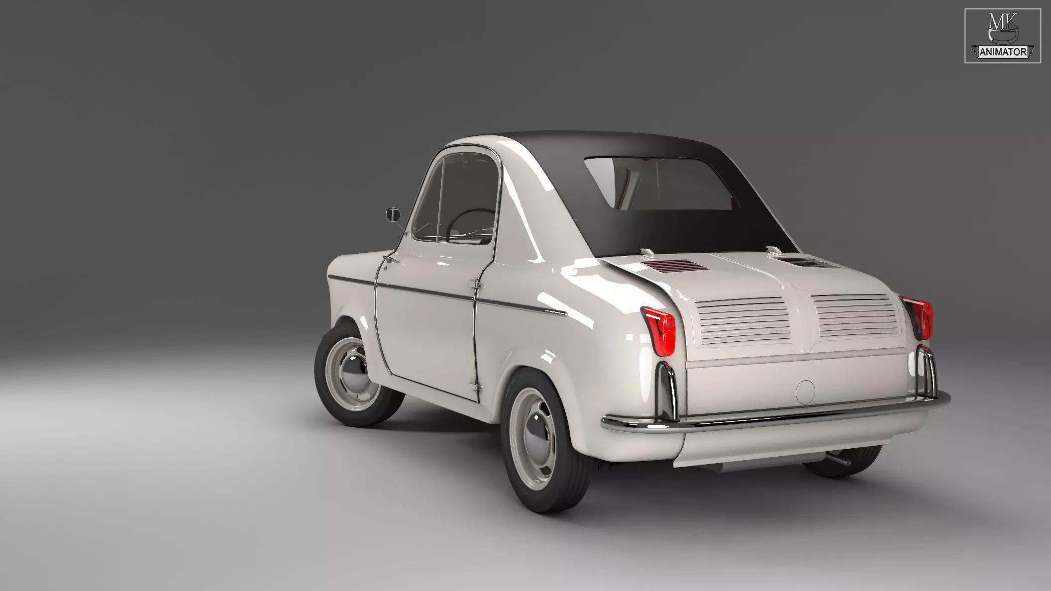 Vespa 400 1957 3d Car Model 3D model_16
