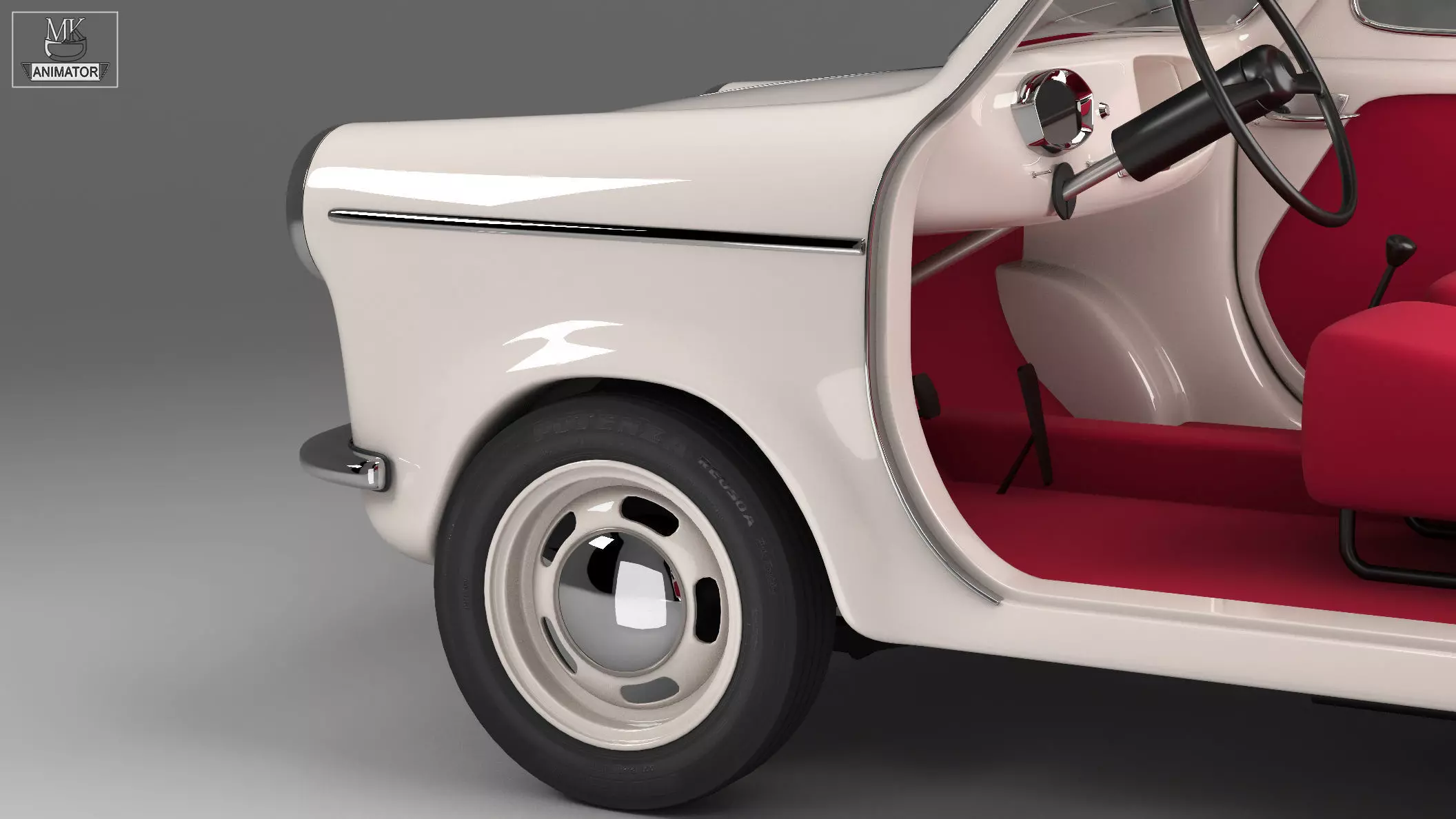 Vespa 400 1957 3d Car Model 3D model_11