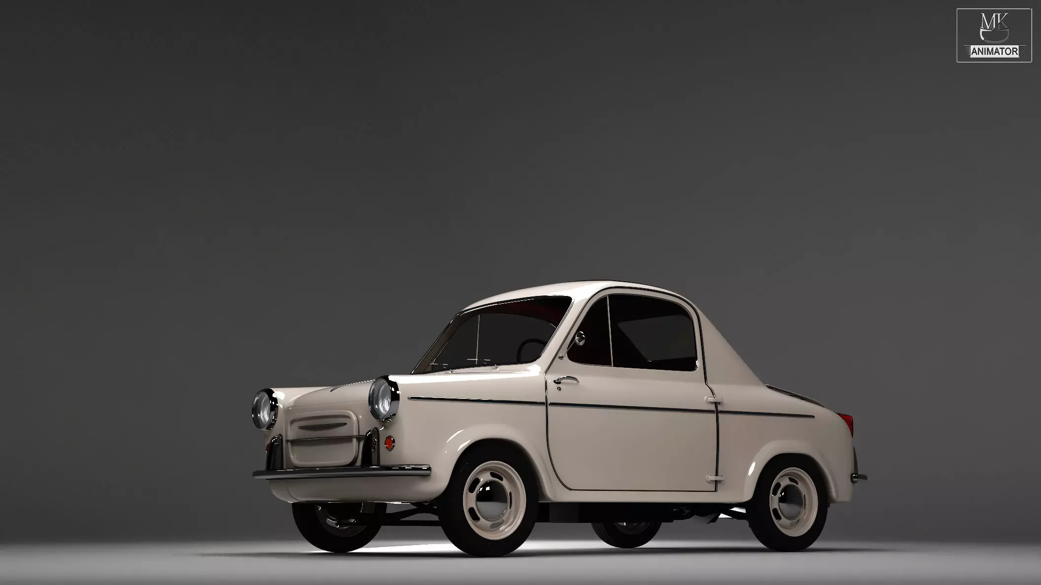 Vespa 400 1957 3d Car Model 3D model_15
