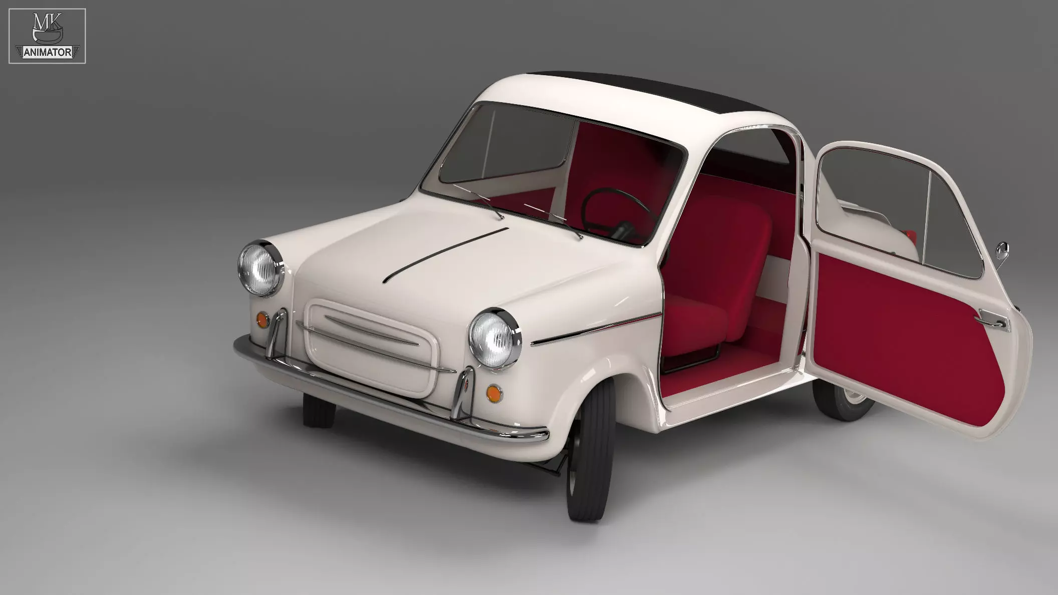 Vespa 400 1957 3d Car Model 3D model_13