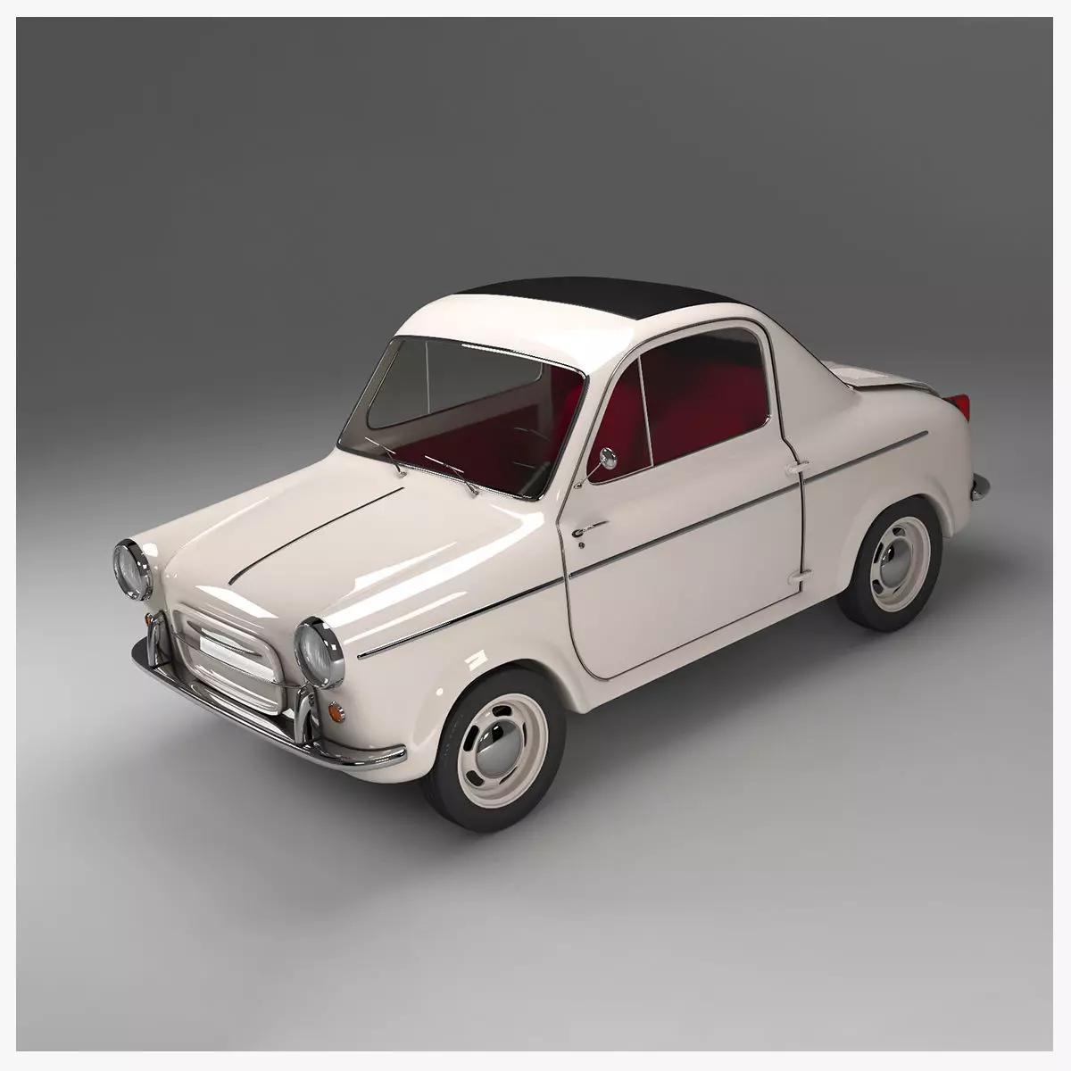Vespa 400 1957 3d Car Model 3D model_0