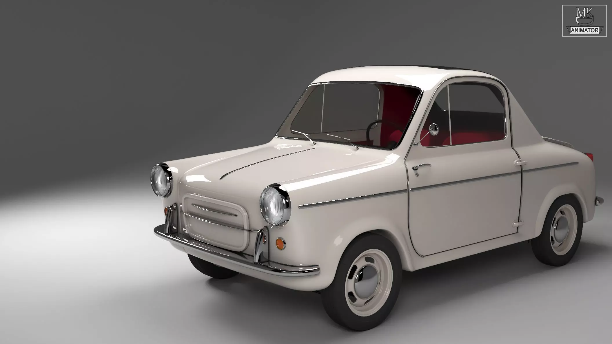Vespa 400 1957 3d Car Model 3D model_3