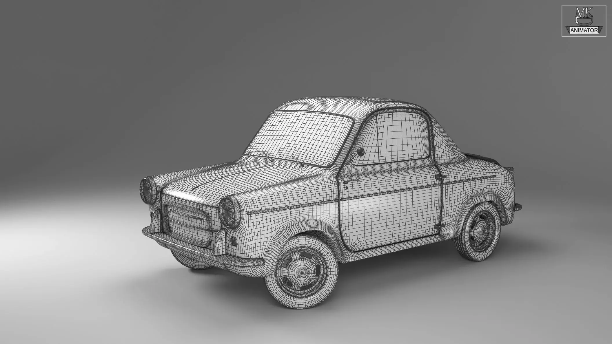 Vespa 400 1957 3d Car Model 3D model_19