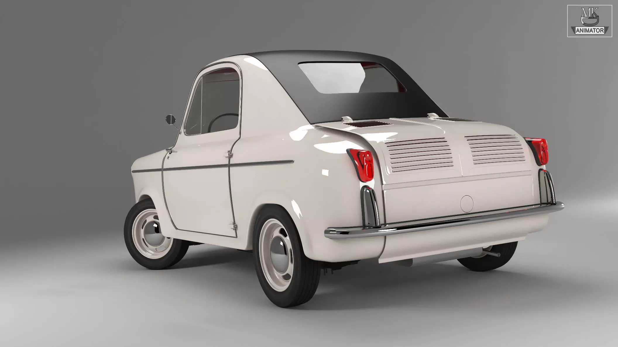 Vespa 400 1957 3d Car Model 3D model_7