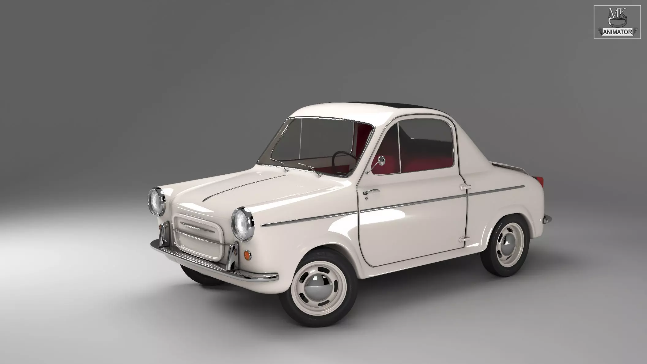 Vespa 400 1957 3d Car Model 3D model_18