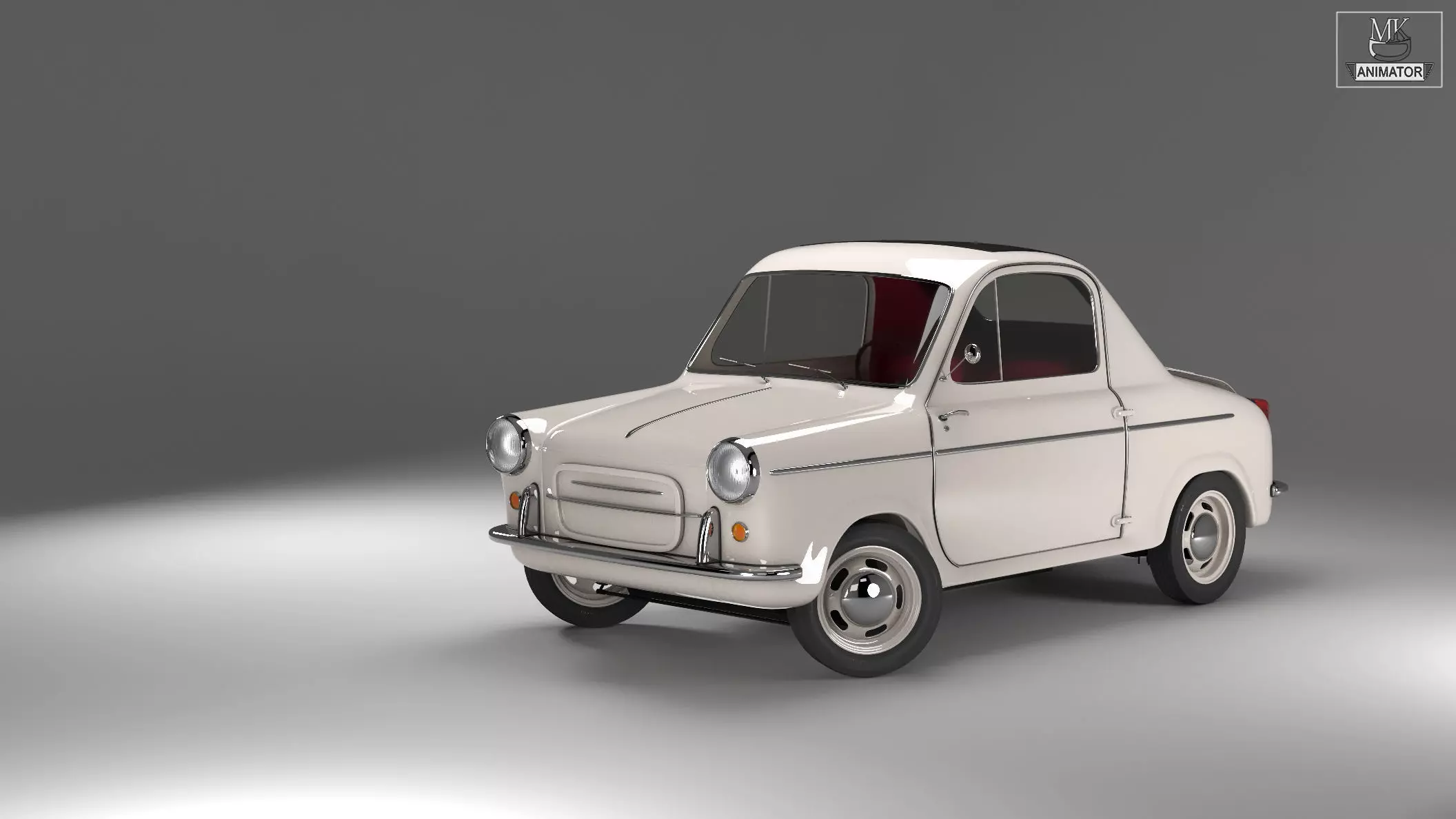 Vespa 400 1957 3d Car Model 3D model_17