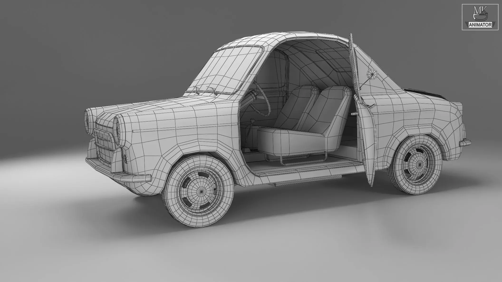 Vespa 400 1957 3d Car Model 3D model_26