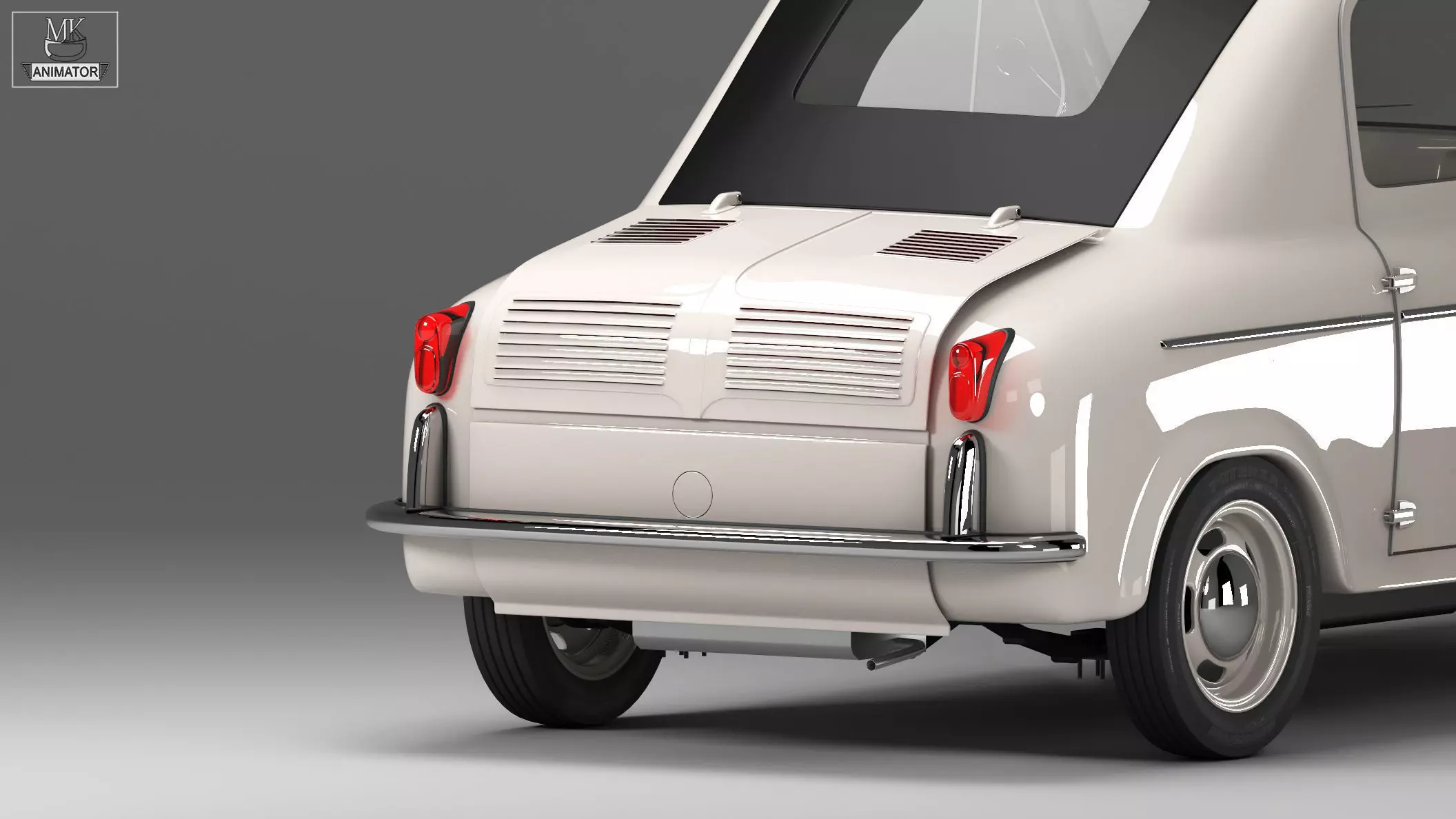 Vespa 400 1957 3d Car Model 3D model_8