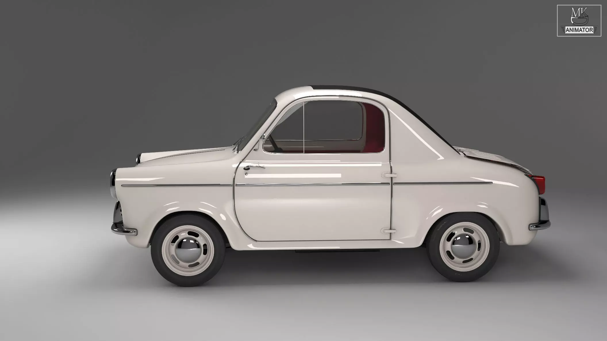 Vespa 400 1957 3d Car Model 3D model_5