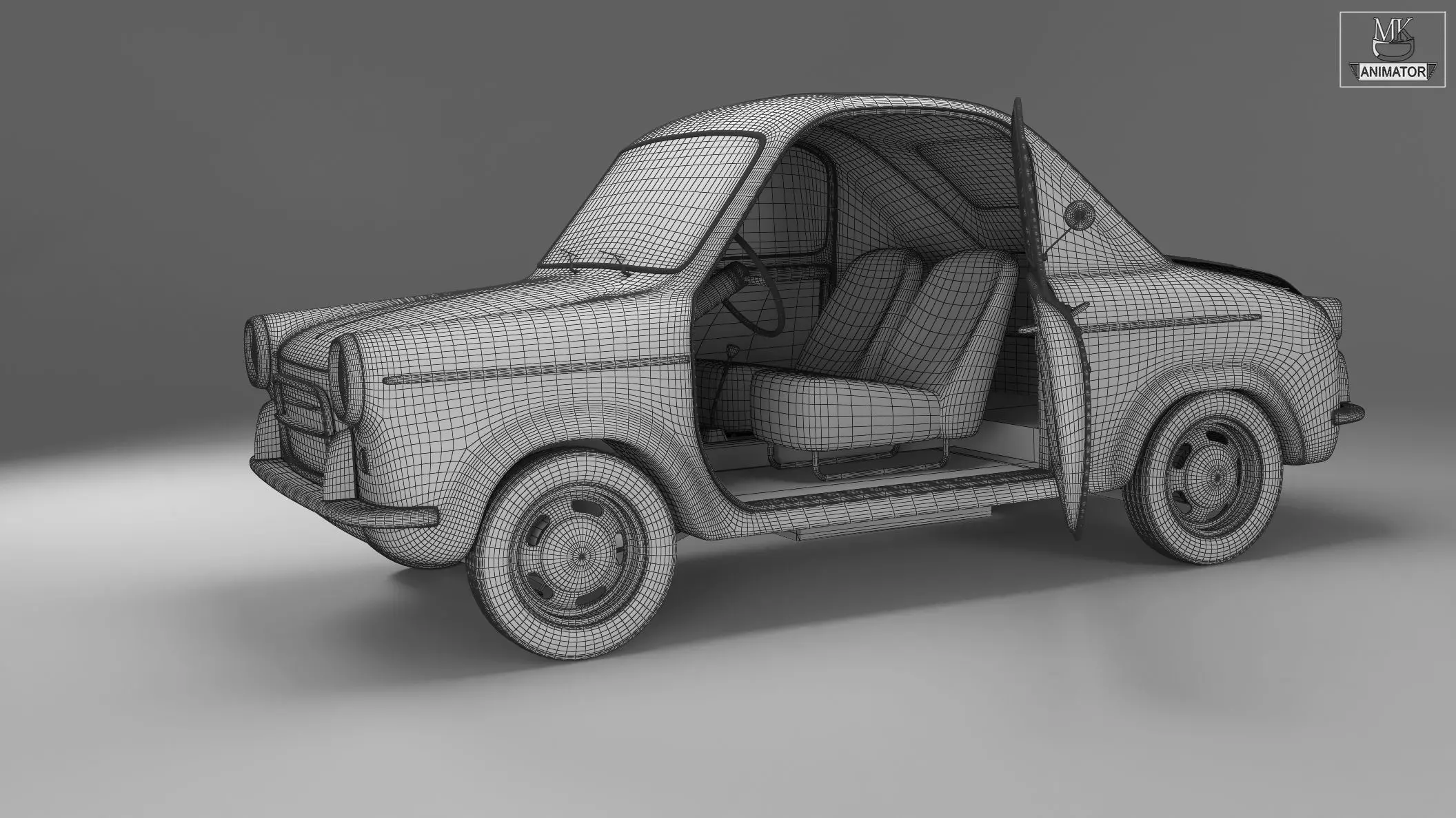 Vespa 400 1957 3d Car Model 3D model_25