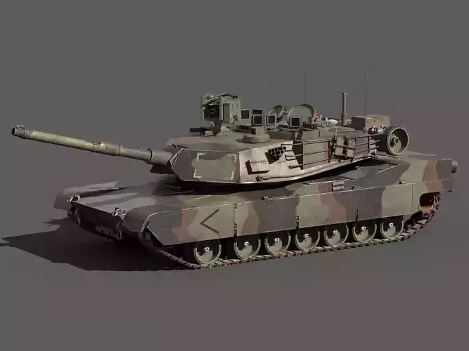 M1A2 Abrams Camo Rigged 3D model
