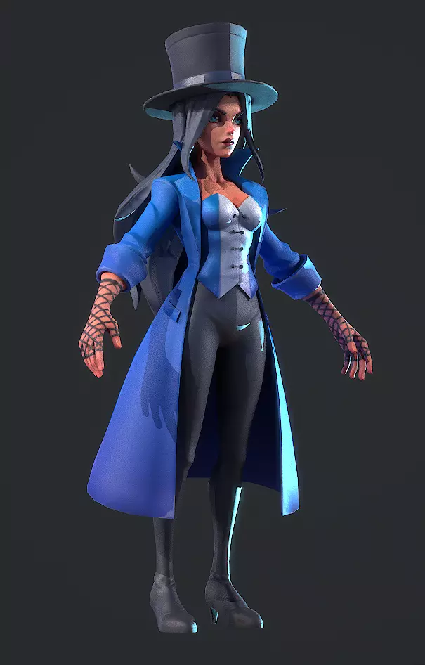  Zatanna Low-poly 3D model_8