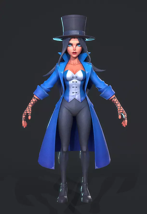  Zatanna Low-poly 3D model_0