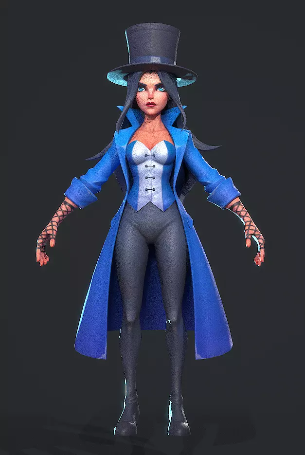  Zatanna Low-poly 3D model_10