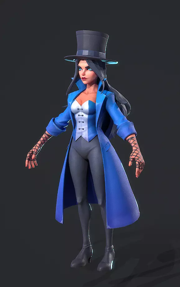 Zatanna Low-poly 3D model_2
