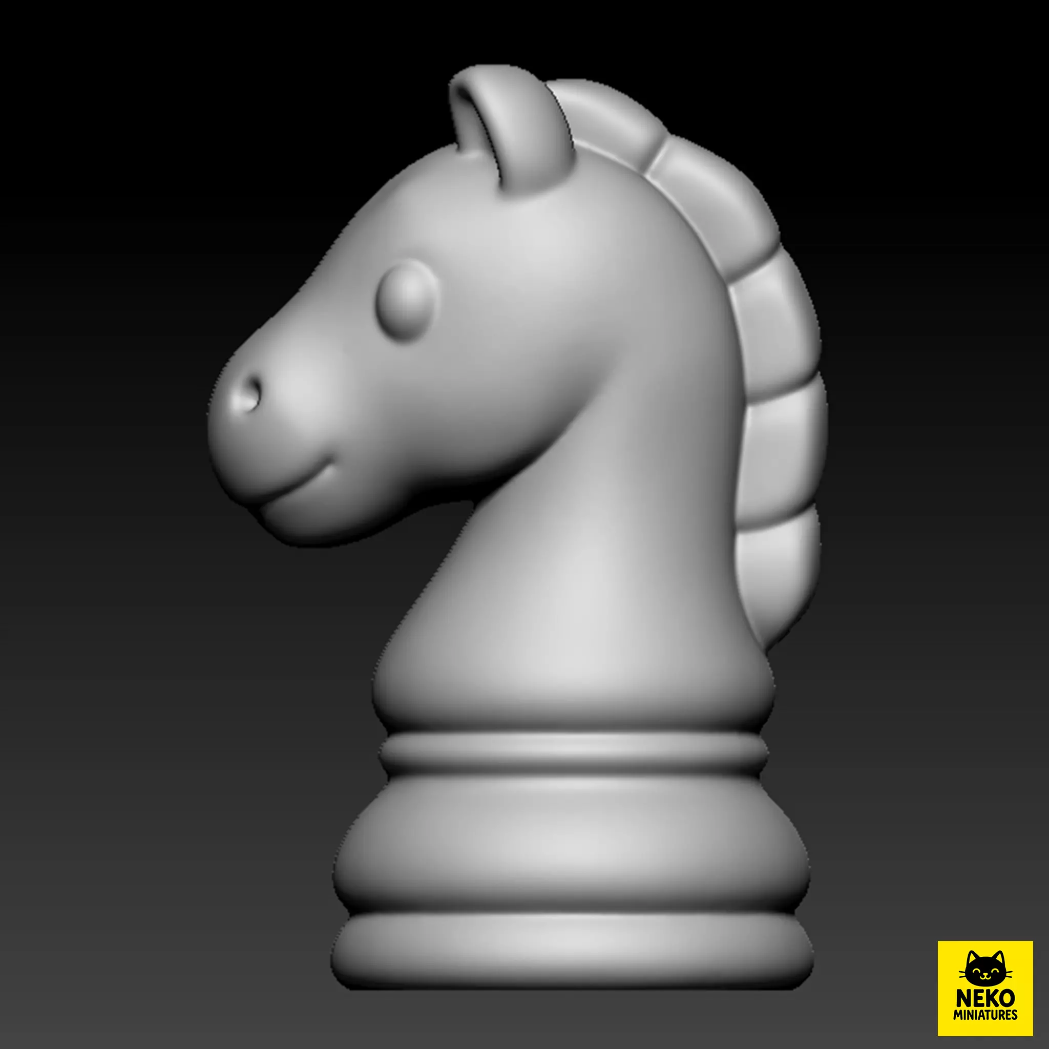 Cute Knight Chess Piece 3D print model_5