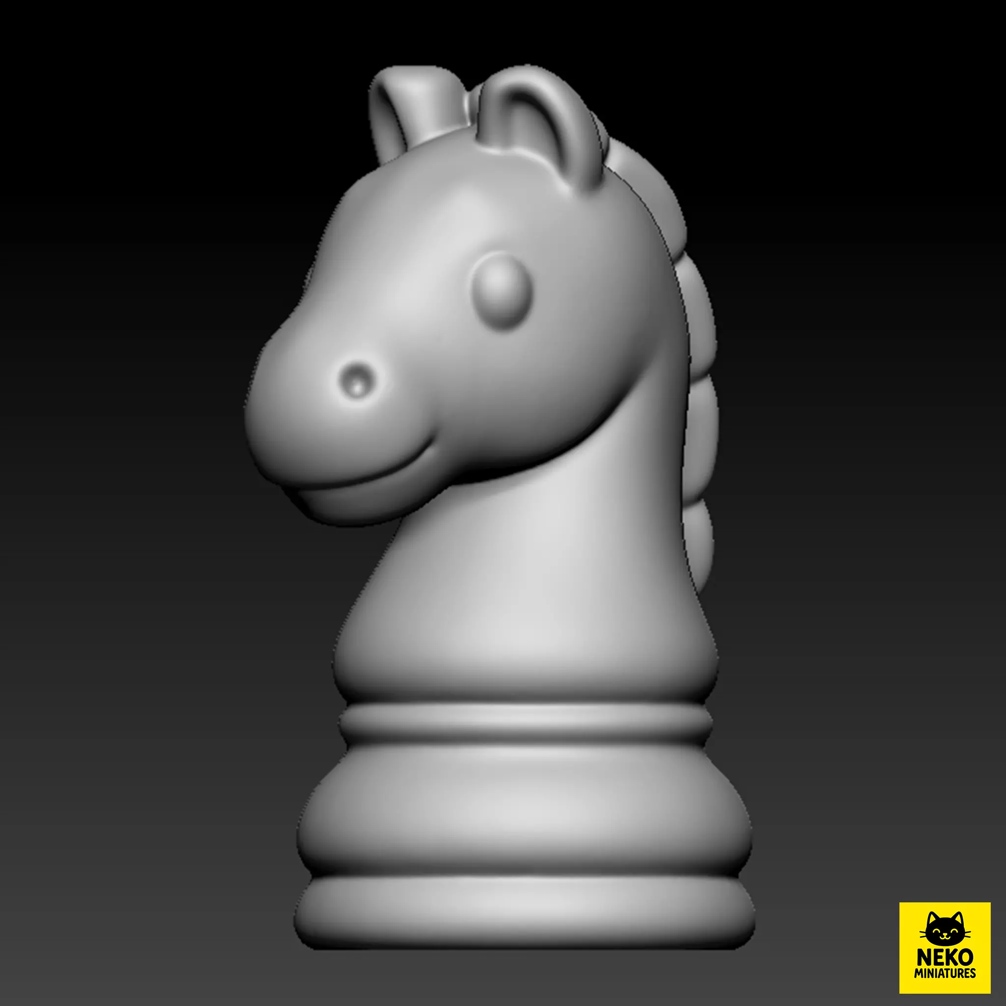 Cute Knight Chess Piece 3D print model_4