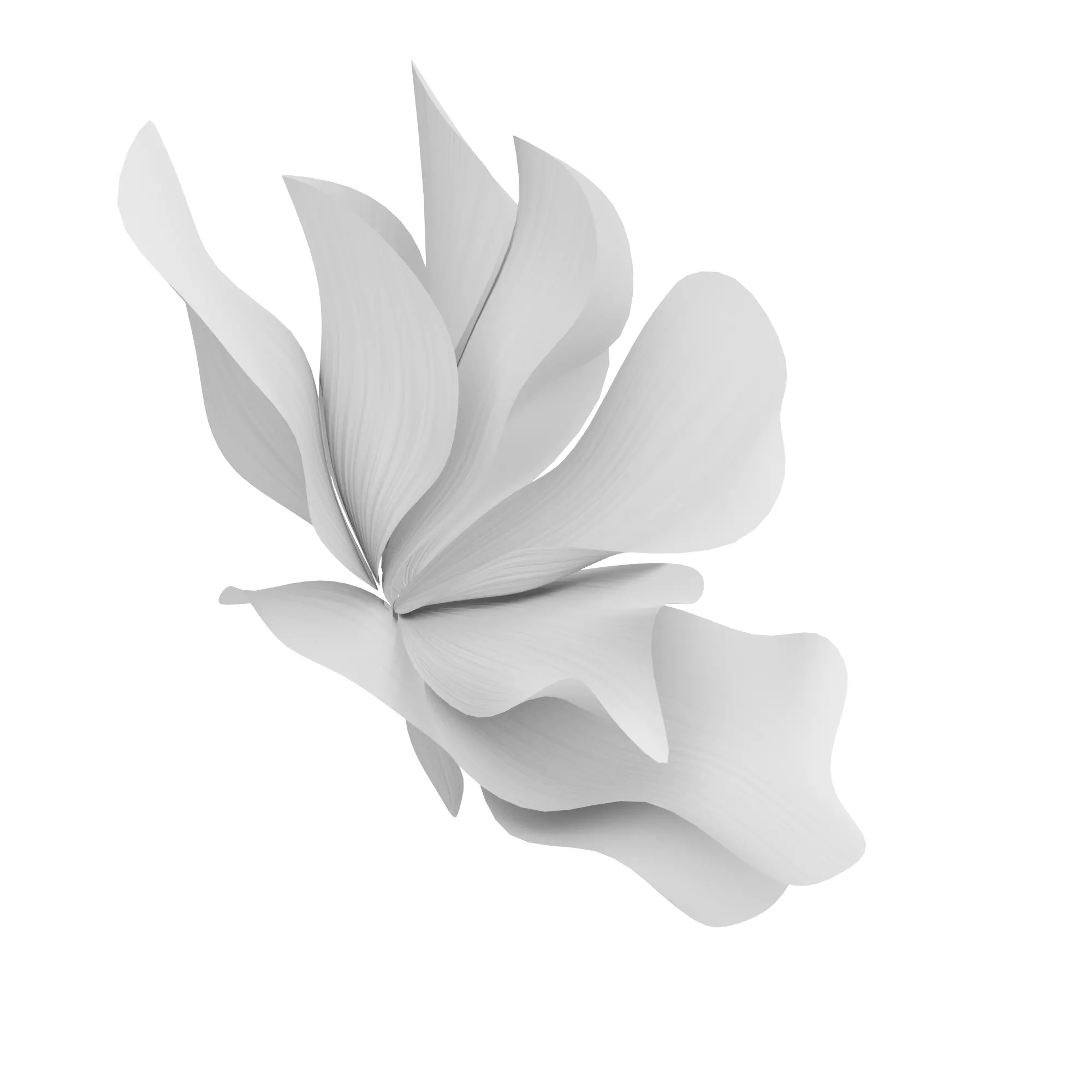 Abstract fabric flower  3D model_4