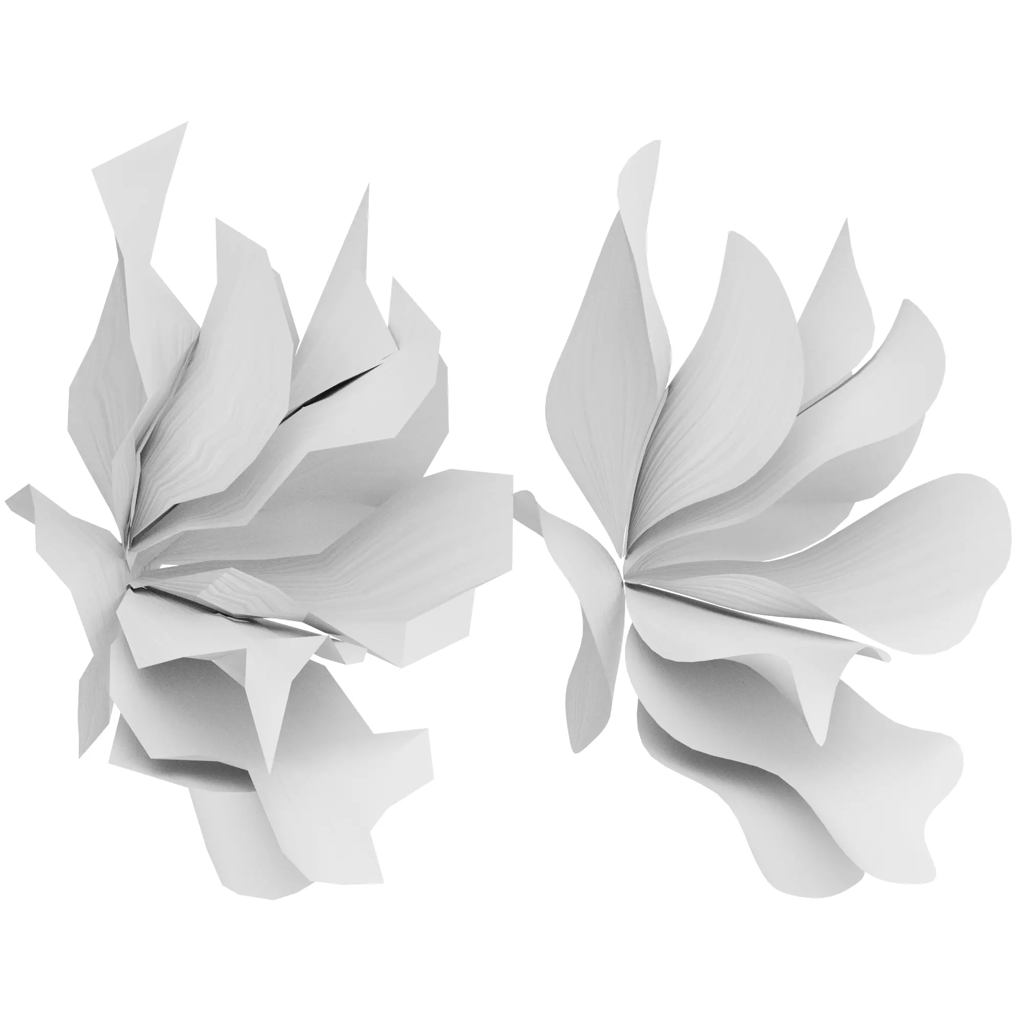 Abstract fabric flower  3D model_1