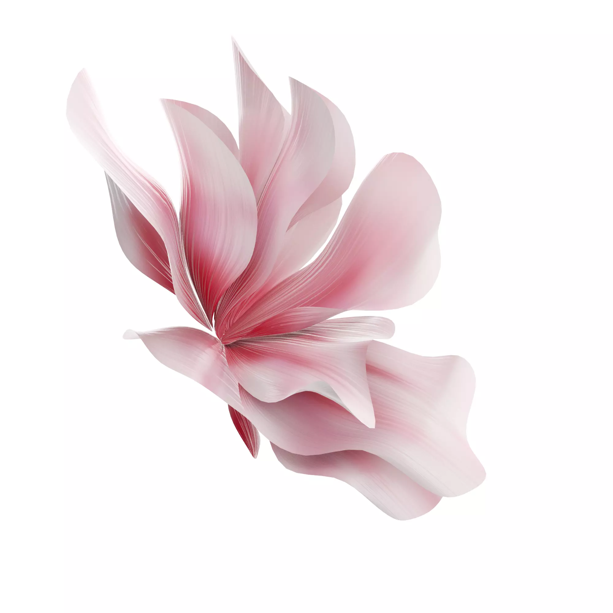 Abstract fabric flower  3D model_3