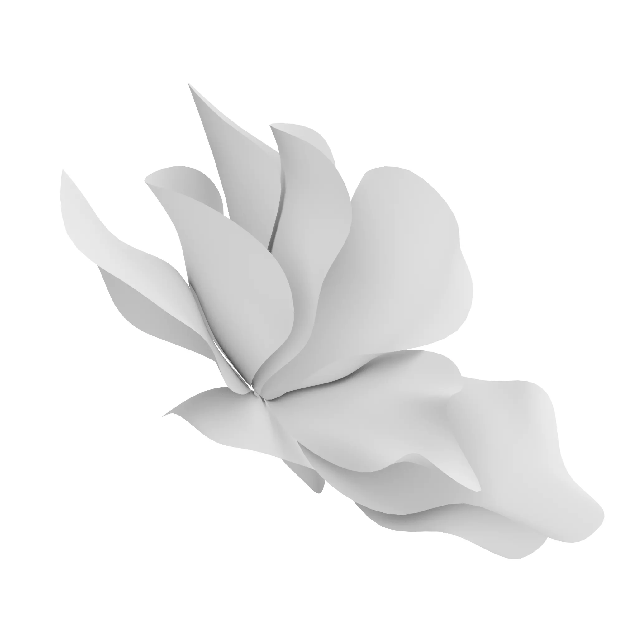 Abstract fabric flower  3D model_5