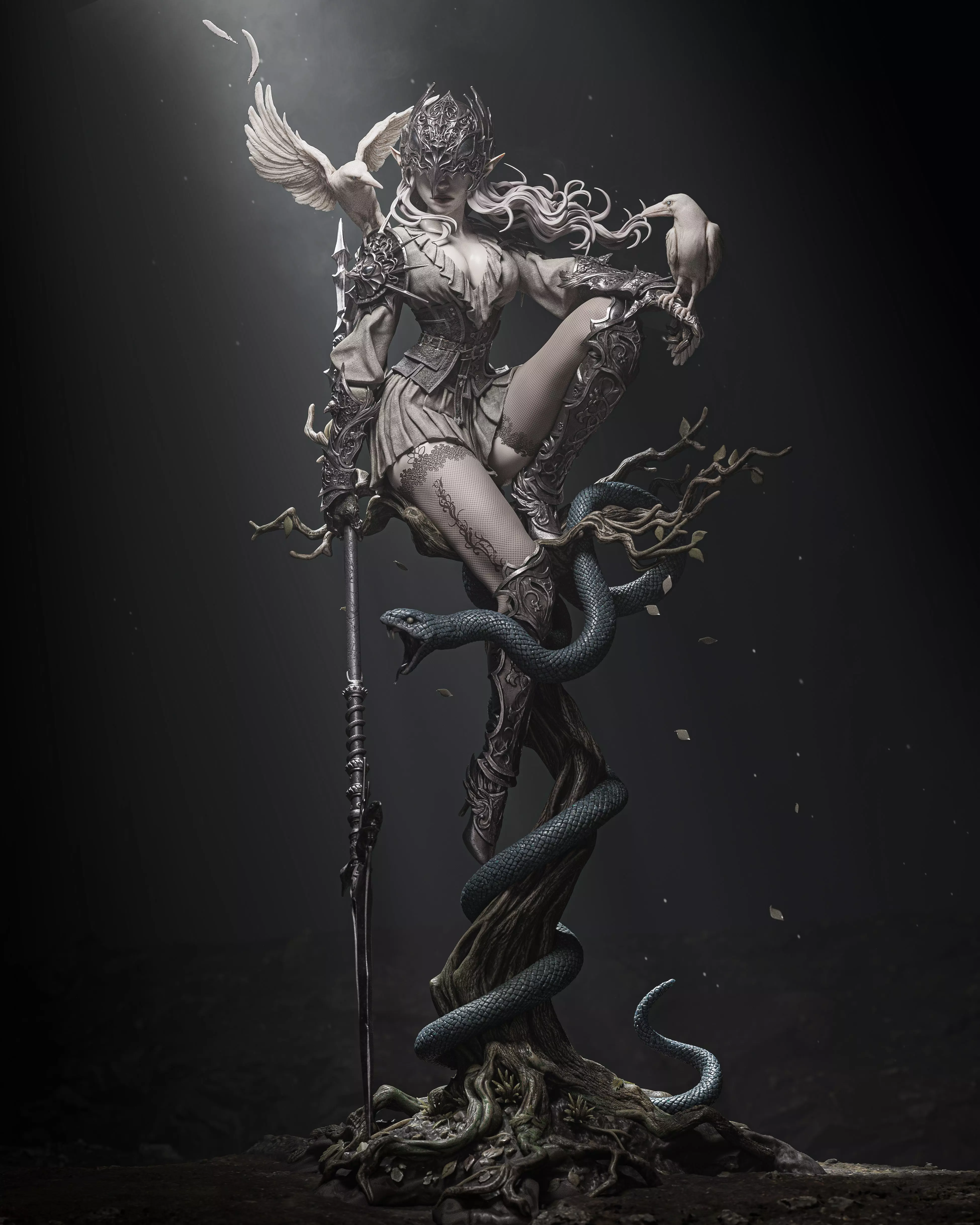 Lenora Queen of Crows 3D Print 3D print model_3