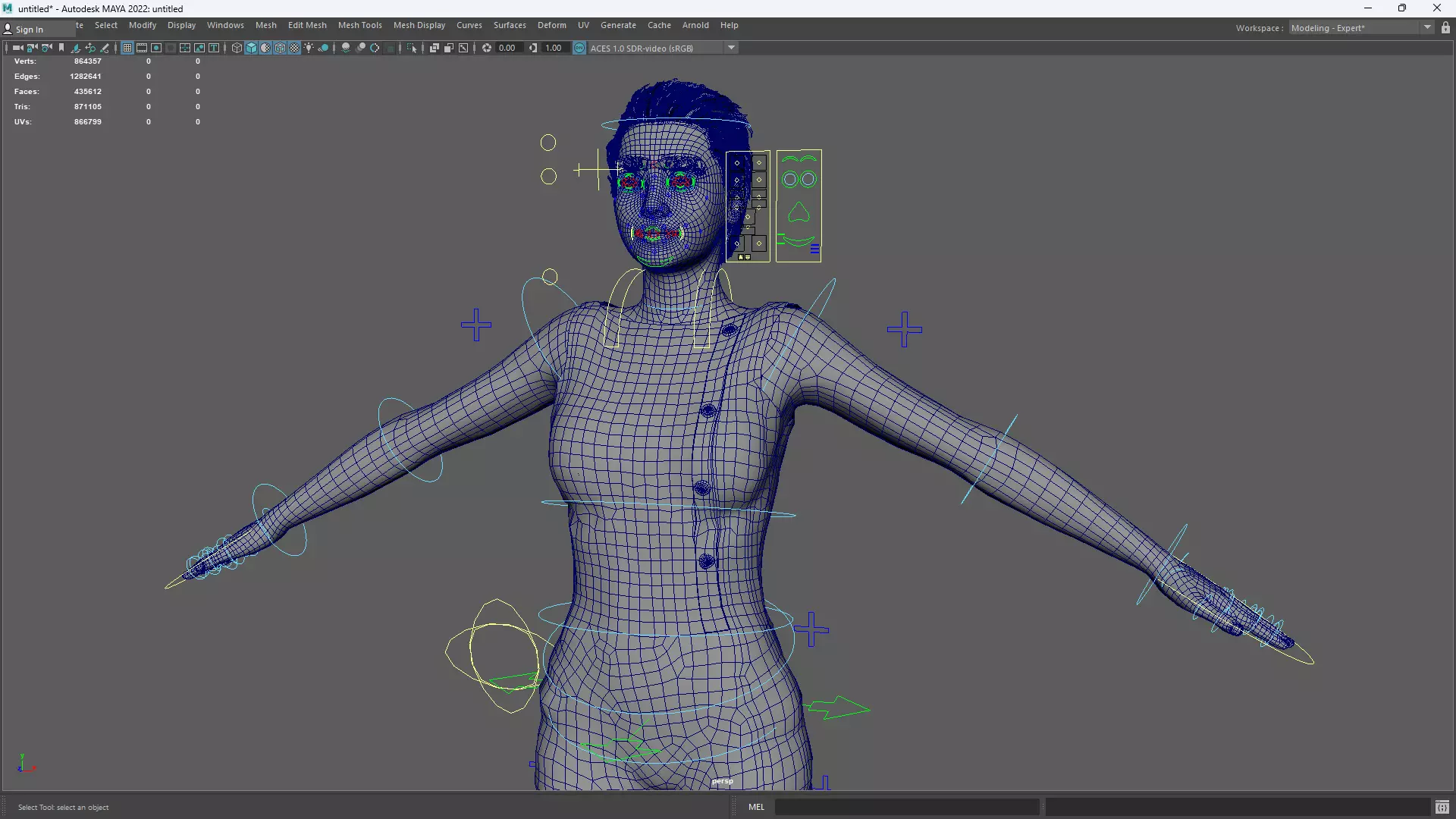 Stylized Realistic Woman Wearing Patterned Jumpsuit  Low-poly 3D model_17
