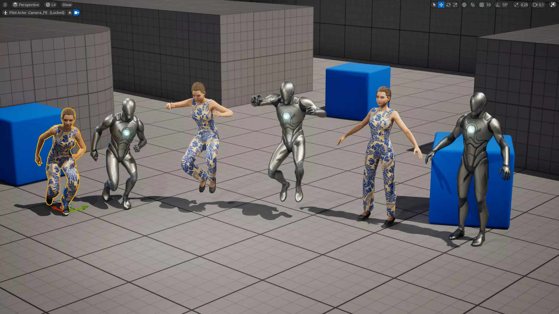 Stylized Realistic Woman Wearing Patterned Jumpsuit  Low-poly 3D model_20