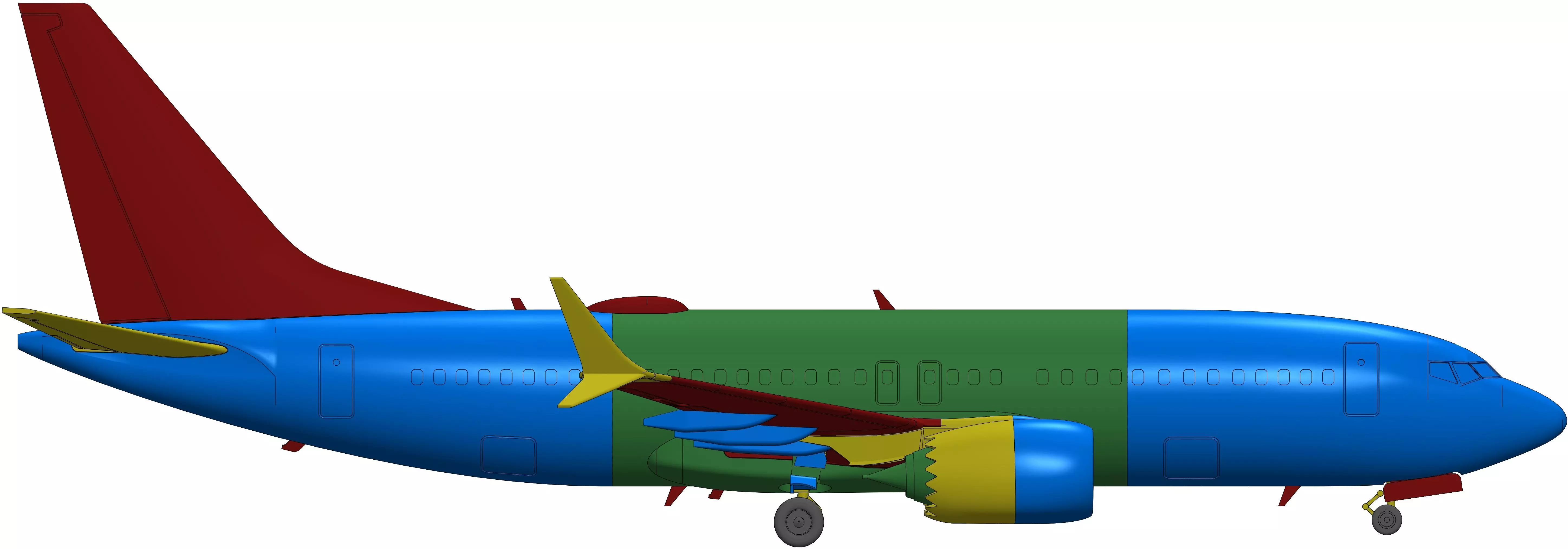 131214-7 Model kit Boeing 737-7 MAX Down 3D print model_24